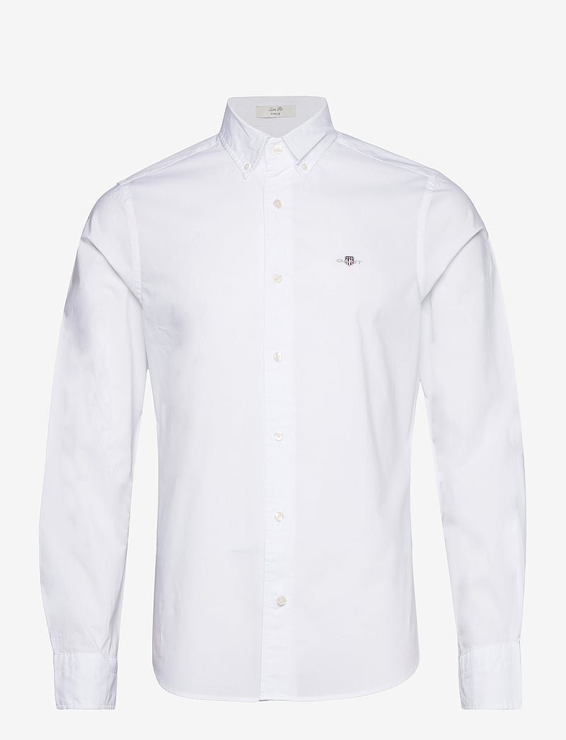 GANT - SLIM CLASSIC POPLIN SHIRT - vabaajasärgid - white - 1
