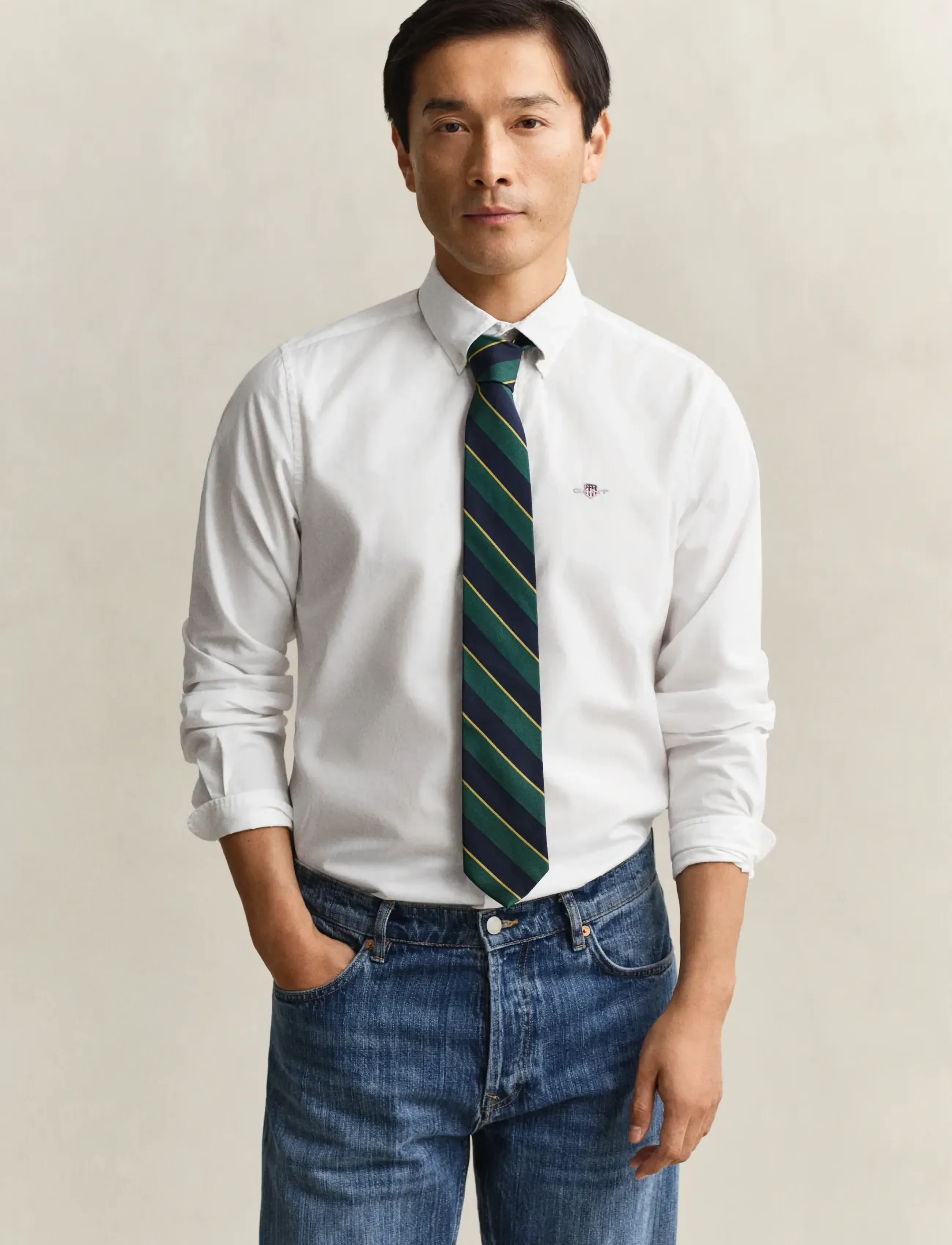Gant Slim Classic Poplin Shirt, X3XL, Shirts, Weiß - Casual, Männerswear