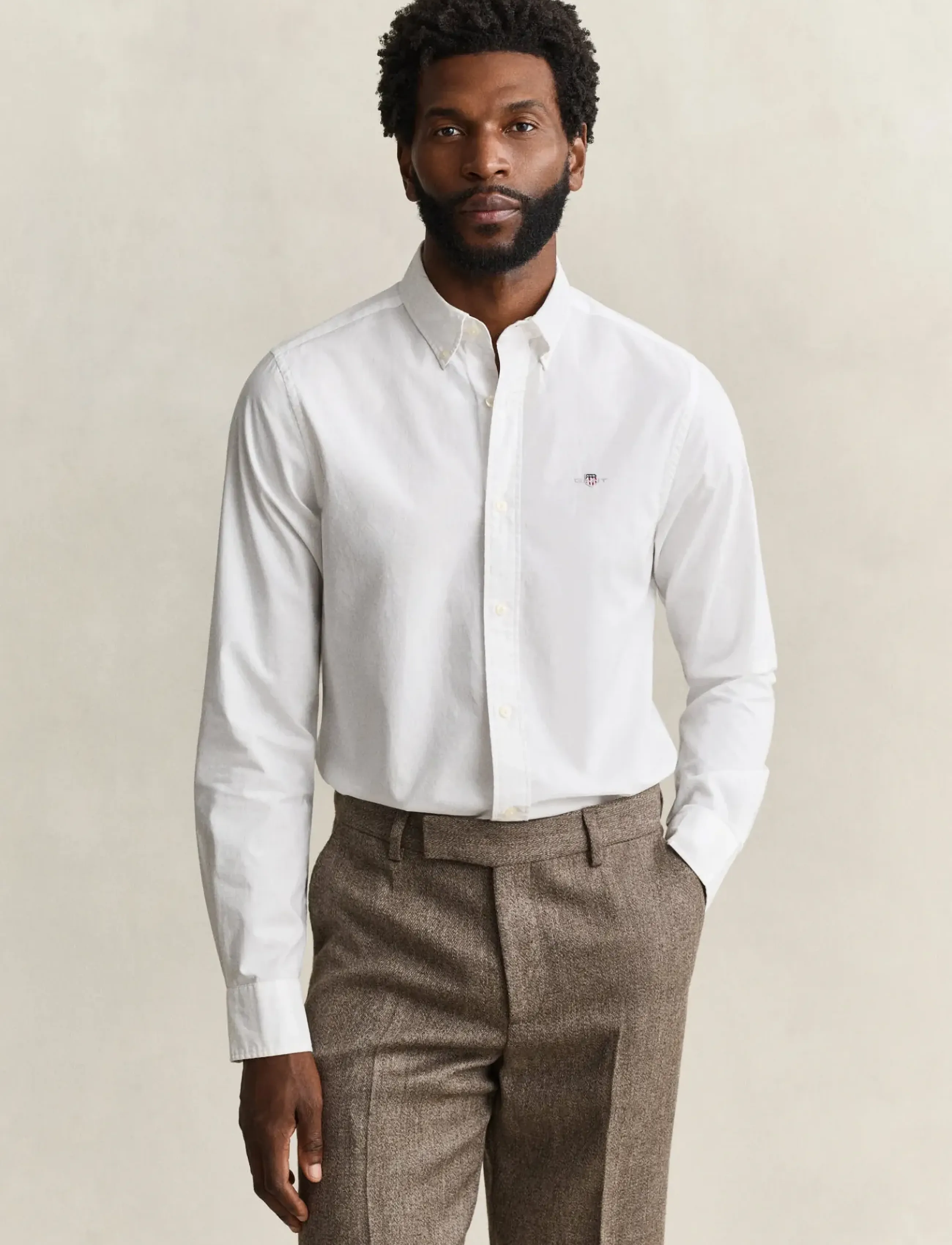Gant SLIM CLASSIC POPLIN SHIRT - Kleidung - WHITE / white