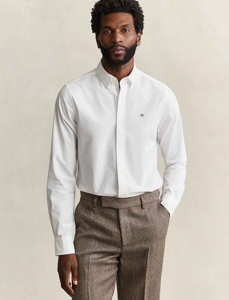Gant - SLIM CLASSIC POPLIN SHIRT - casual hemden - white - 0