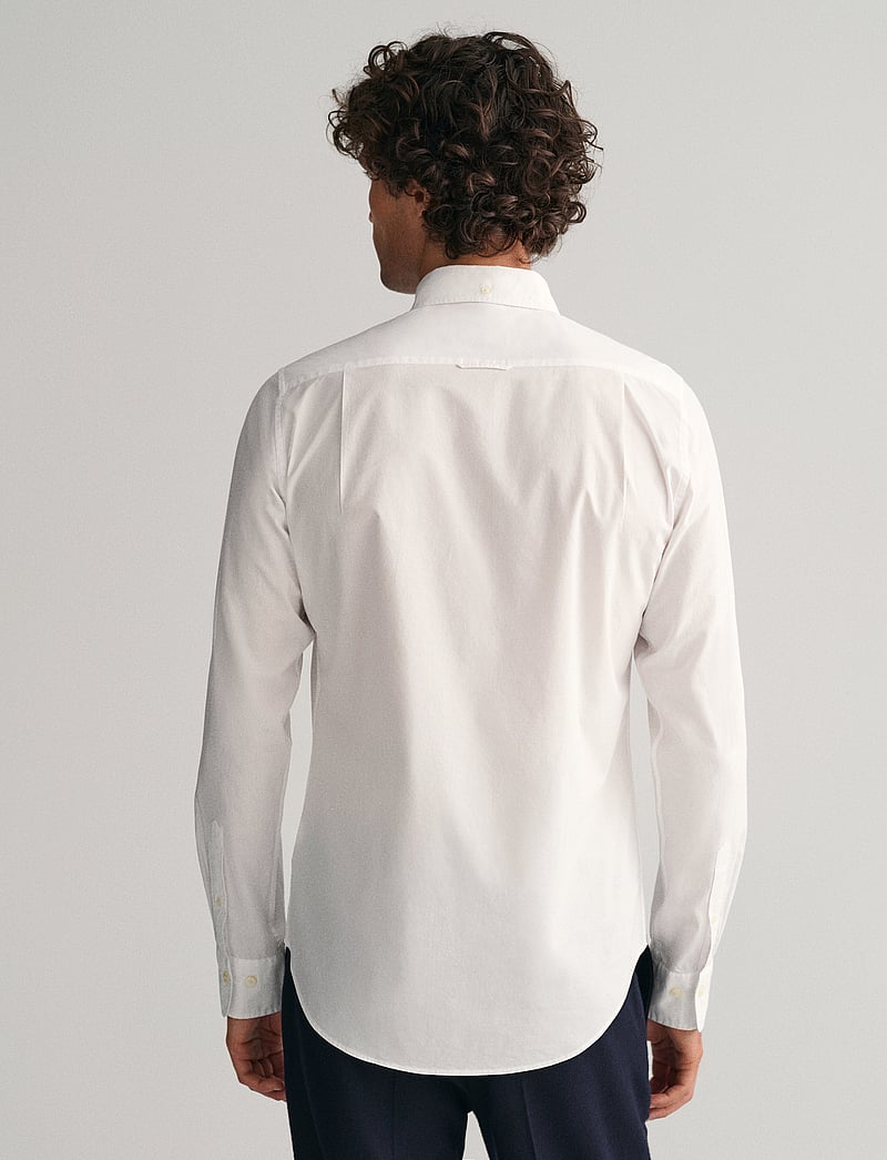 GANT - SLIM CLASSIC POPLIN SHIRT - vabaajasärgid - white - 3