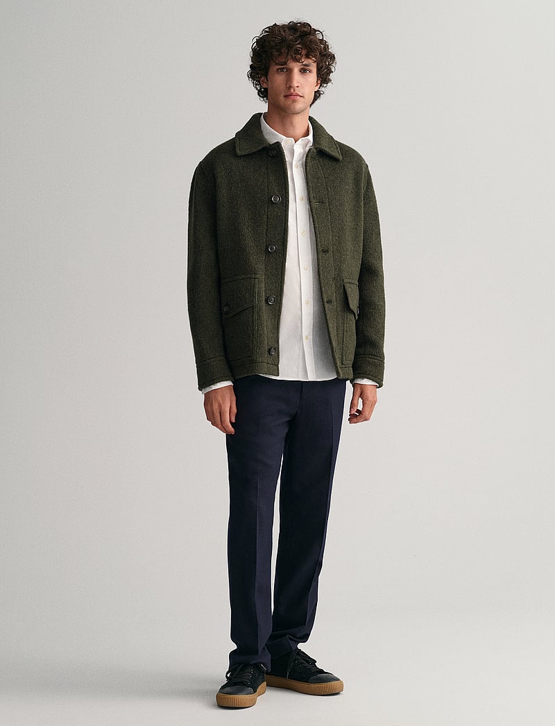 GANT - SLIM CLASSIC POPLIN SHIRT - vabaajasärgid - white - 5