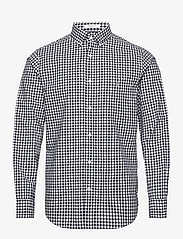 GANT - REG CLASSIC POPLIN GINGHAM SHIRT - ternede skjorter - black - 0