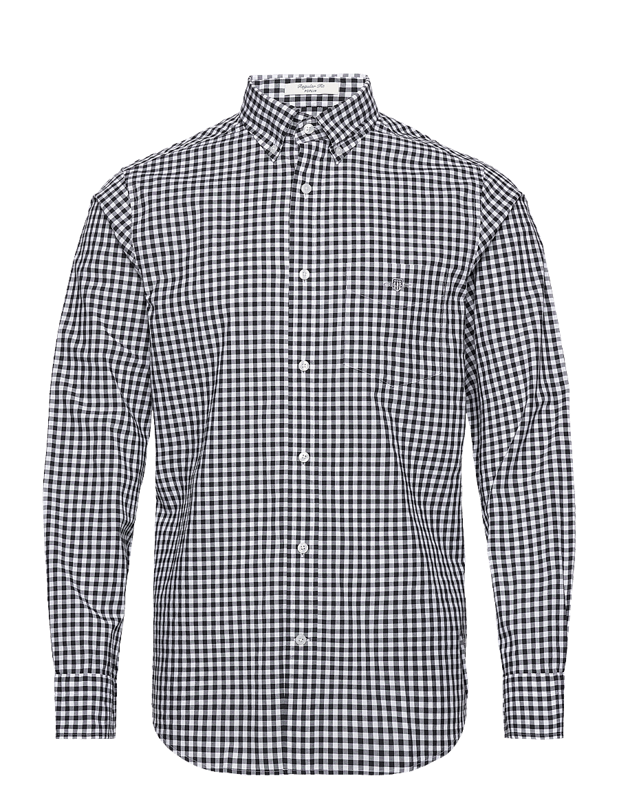 Gant - REG CLASSIC POPLIN GINGHAM SHIRT - ruudulised särgid - black - 1