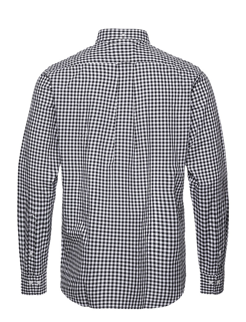 Gant - REG CLASSIC POPLIN GINGHAM SHIRT - ternede skjorter - black - 2