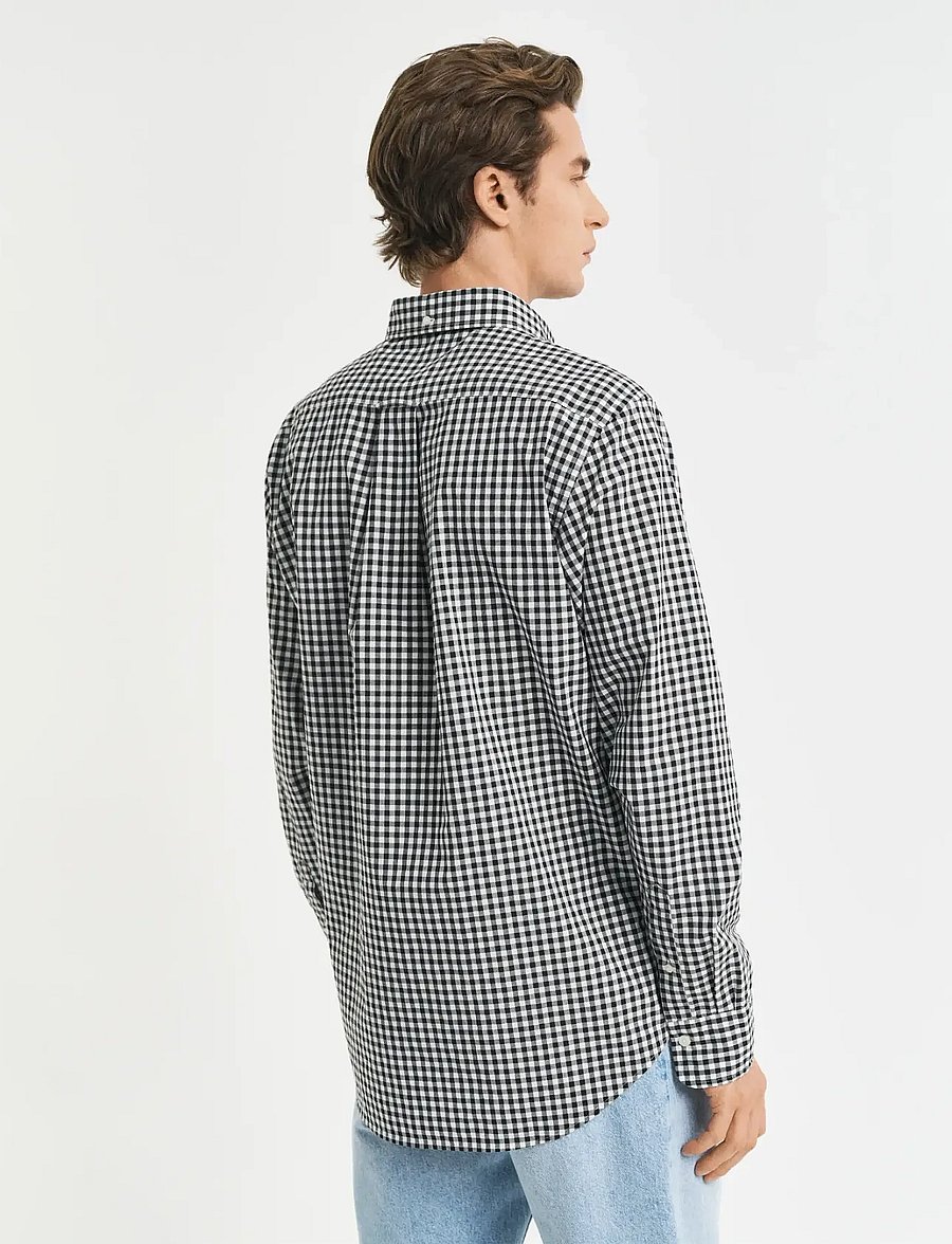 Gant - REG CLASSIC POPLIN GINGHAM SHIRT - ruudulised särgid - black - 3