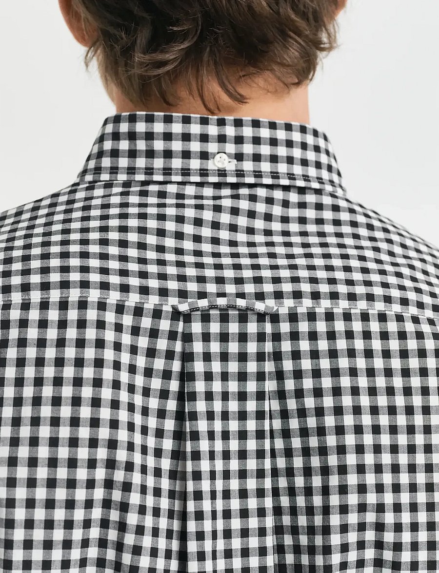 Gant - REG CLASSIC POPLIN GINGHAM SHIRT - ruudulised särgid - black - 4