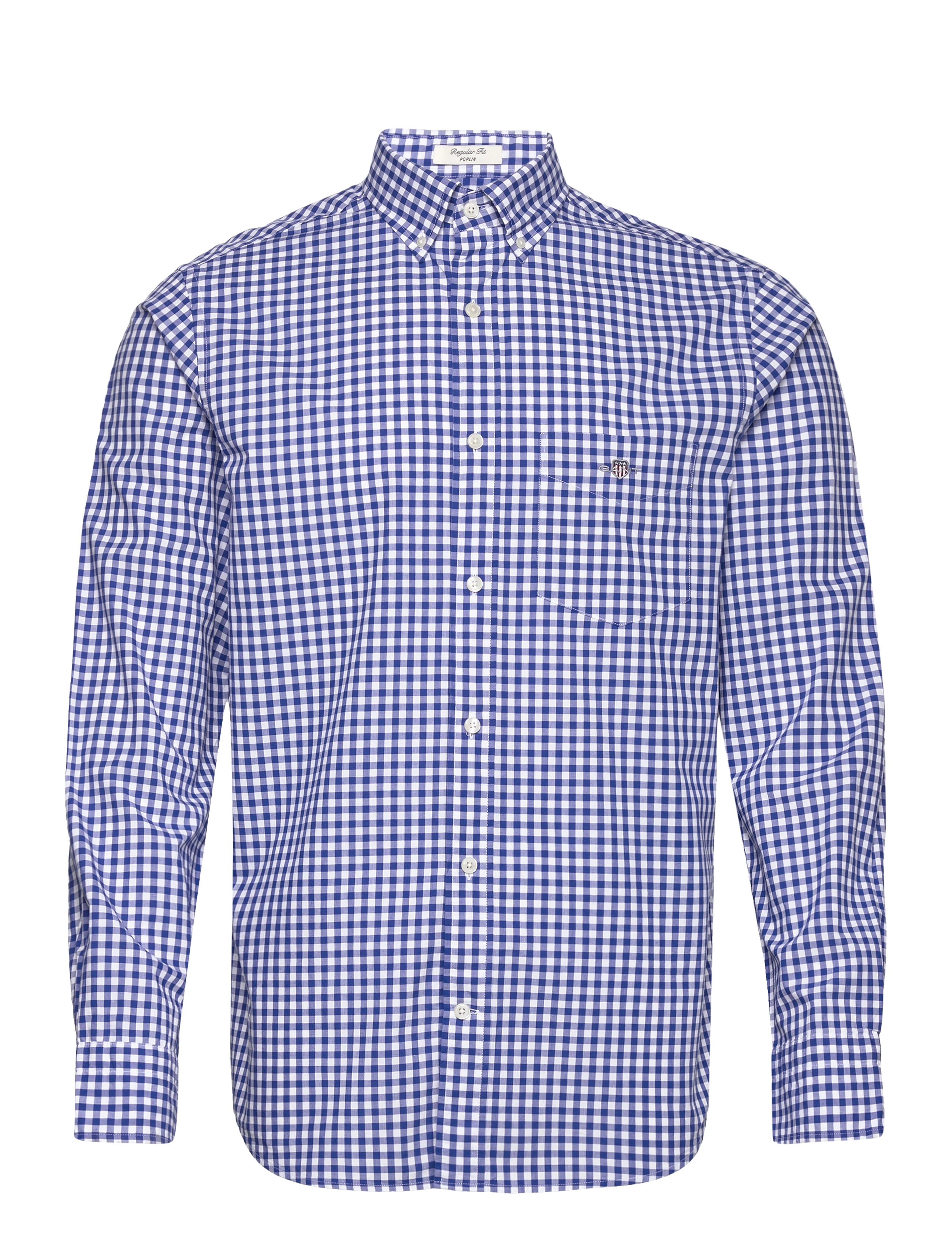 GANT Reg Klassisch Poplin Gingham Shirt Blau - L - Herren