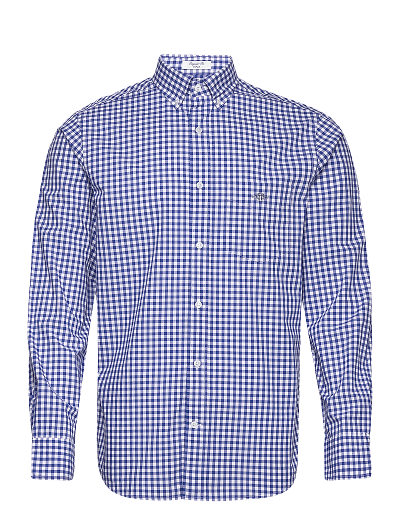 GANT - REG CLASSIC POPLIN GINGHAM SHIRT - basic skjorter - college blue - 1