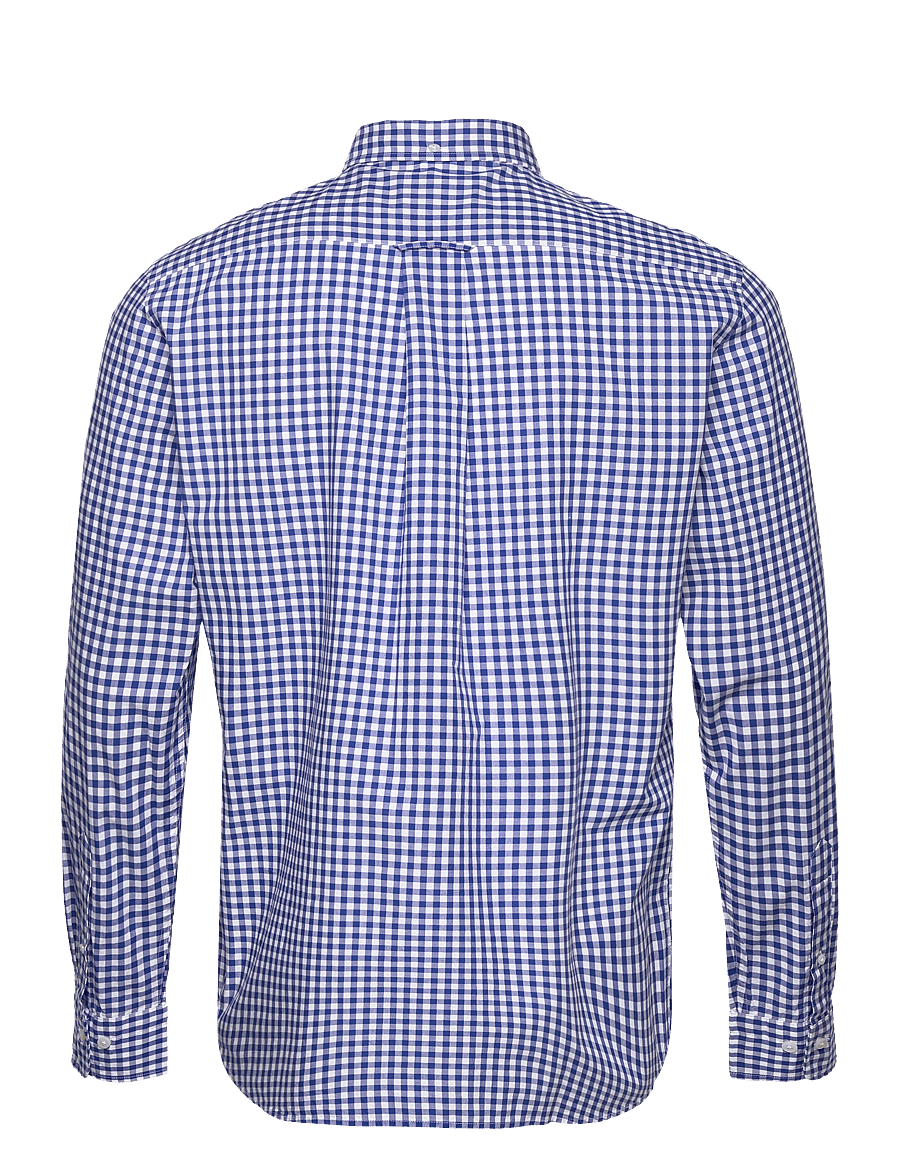 Gant - REG CLASSIC POPLIN GINGHAM SHIRT - rutiga skjortor - college blue - 2