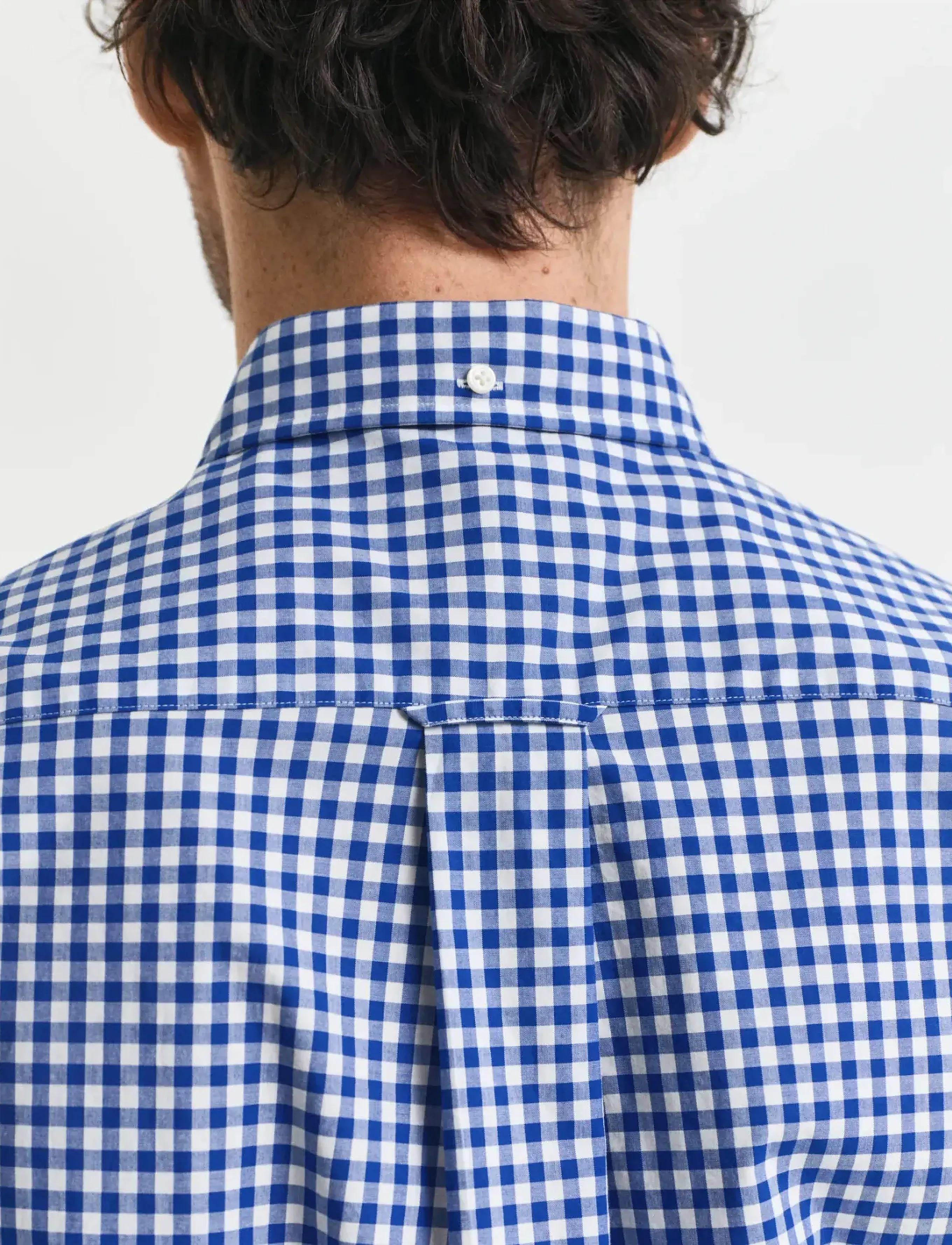 Gant - REG CLASSIC POPLIN GINGHAM SHIRT - rutiga skjortor - college blue - 4