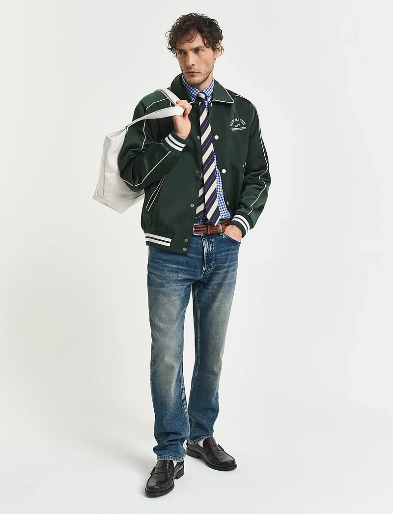 GANT - REG CLASSIC POPLIN GINGHAM SHIRT - basic skjorter - college blue - 5