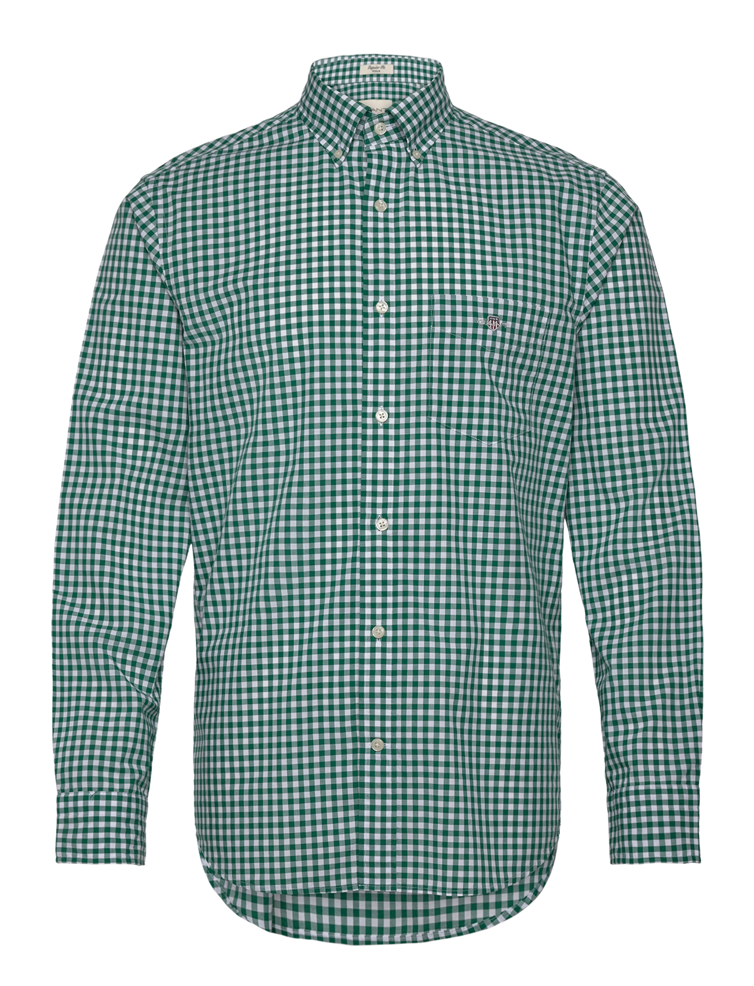 GANT Reg Klassisch Poplin Gingham Shirt Grün - M - Herren