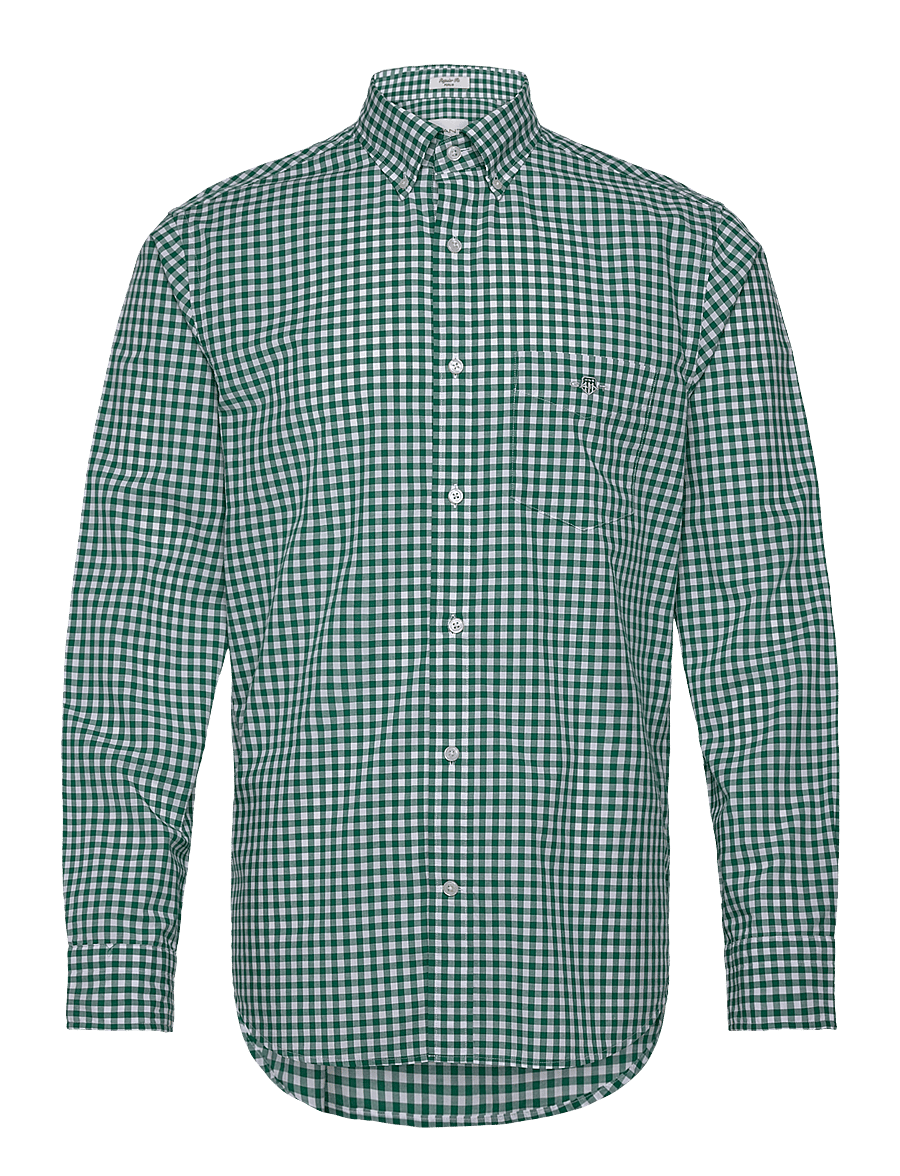 Gant - REG CLASSIC POPLIN GINGHAM SHIRT - checkered shirts - deep forest green - 0