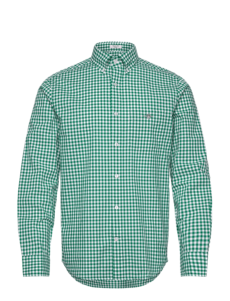 GANT - REG CLASSIC POPLIN GINGHAM SHIRT - basic-hemden - deep green - 1