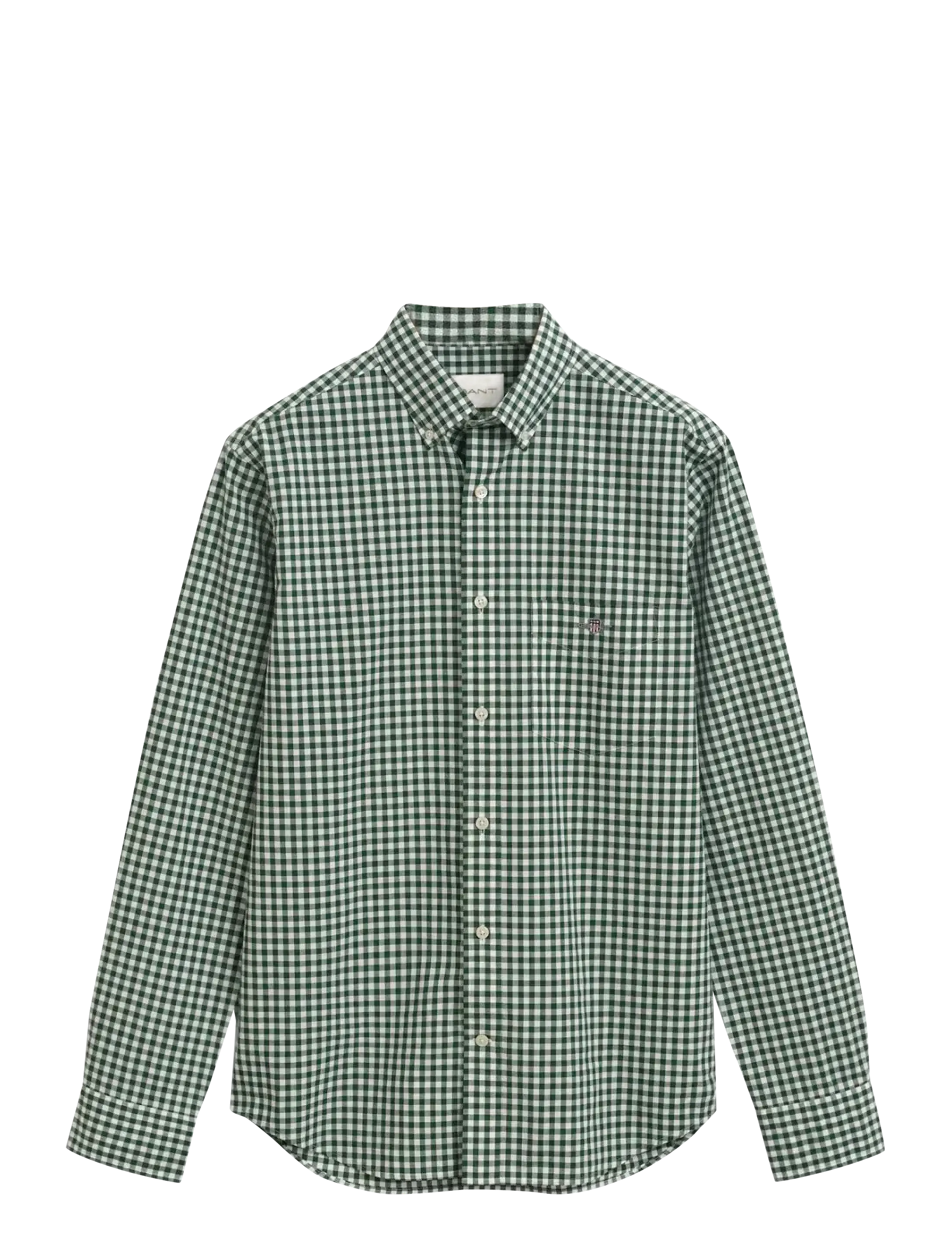 GANT Reg Klassisch Poplin Gingham Shirt Grün - S - Herren