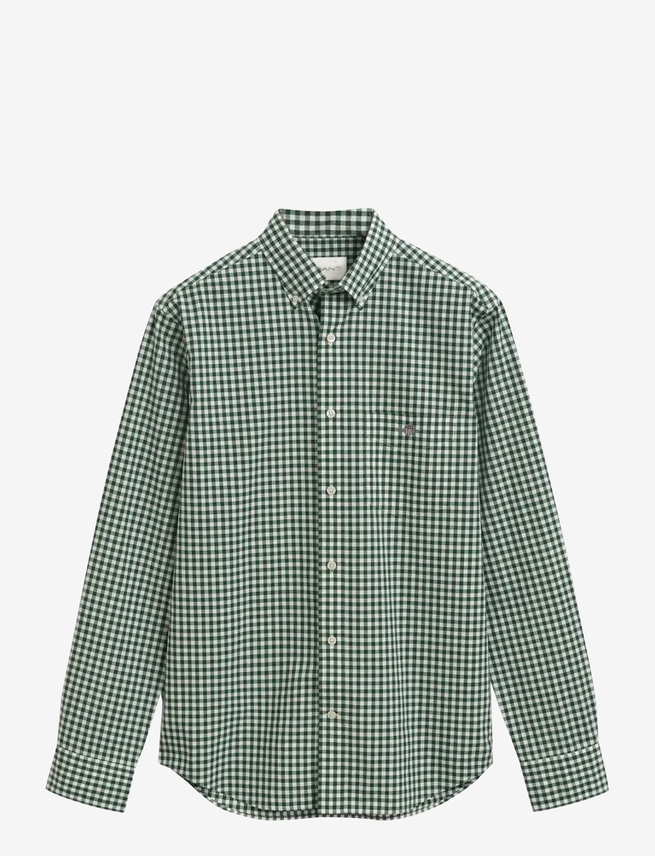Gant - REG CLASSIC POPLIN GINGHAM SHIRT - karierte hemden - forest green - 1