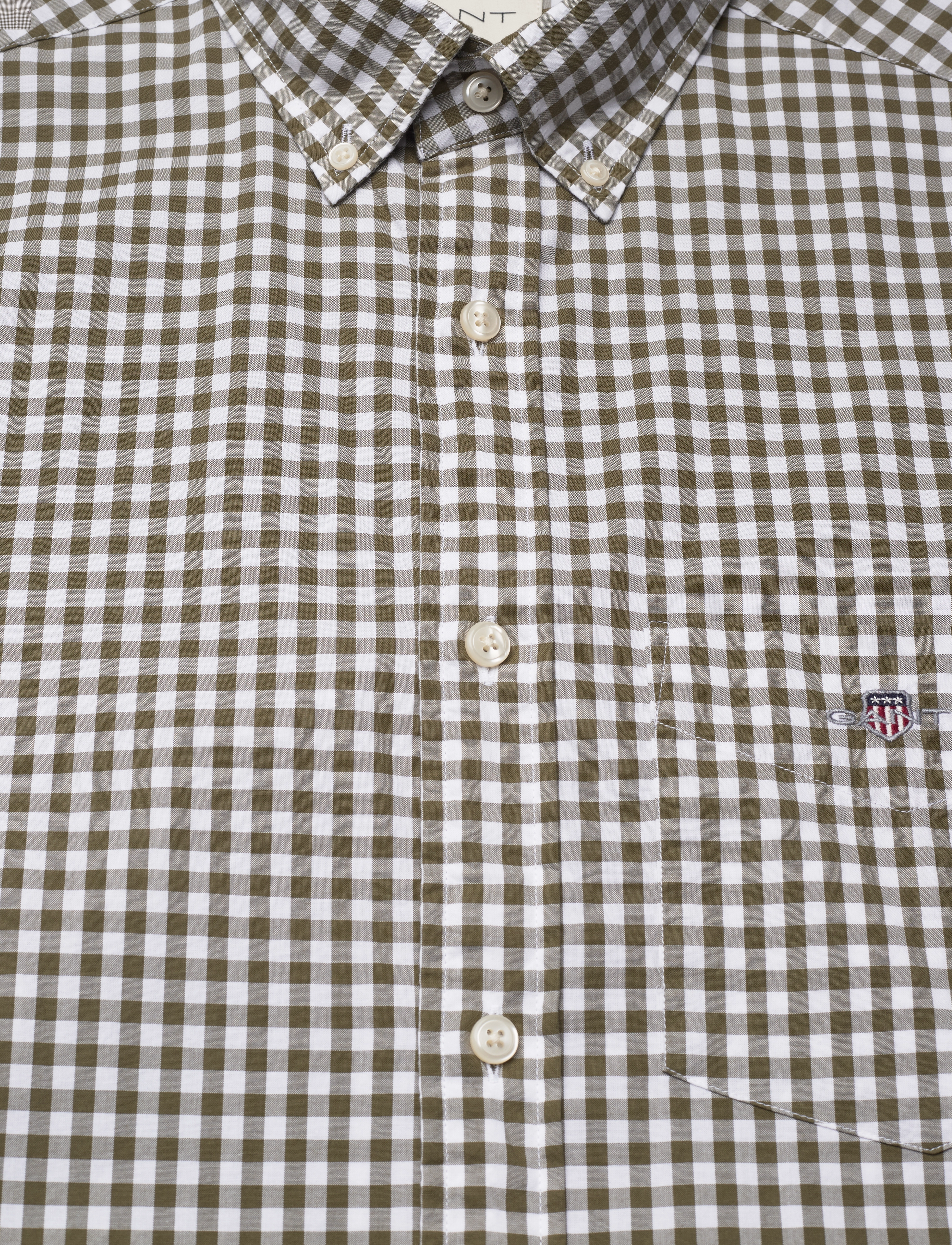 Gant - REG CLASSIC POPLIN GINGHAM SHIRT - ternede skjorter - juniper green - 2