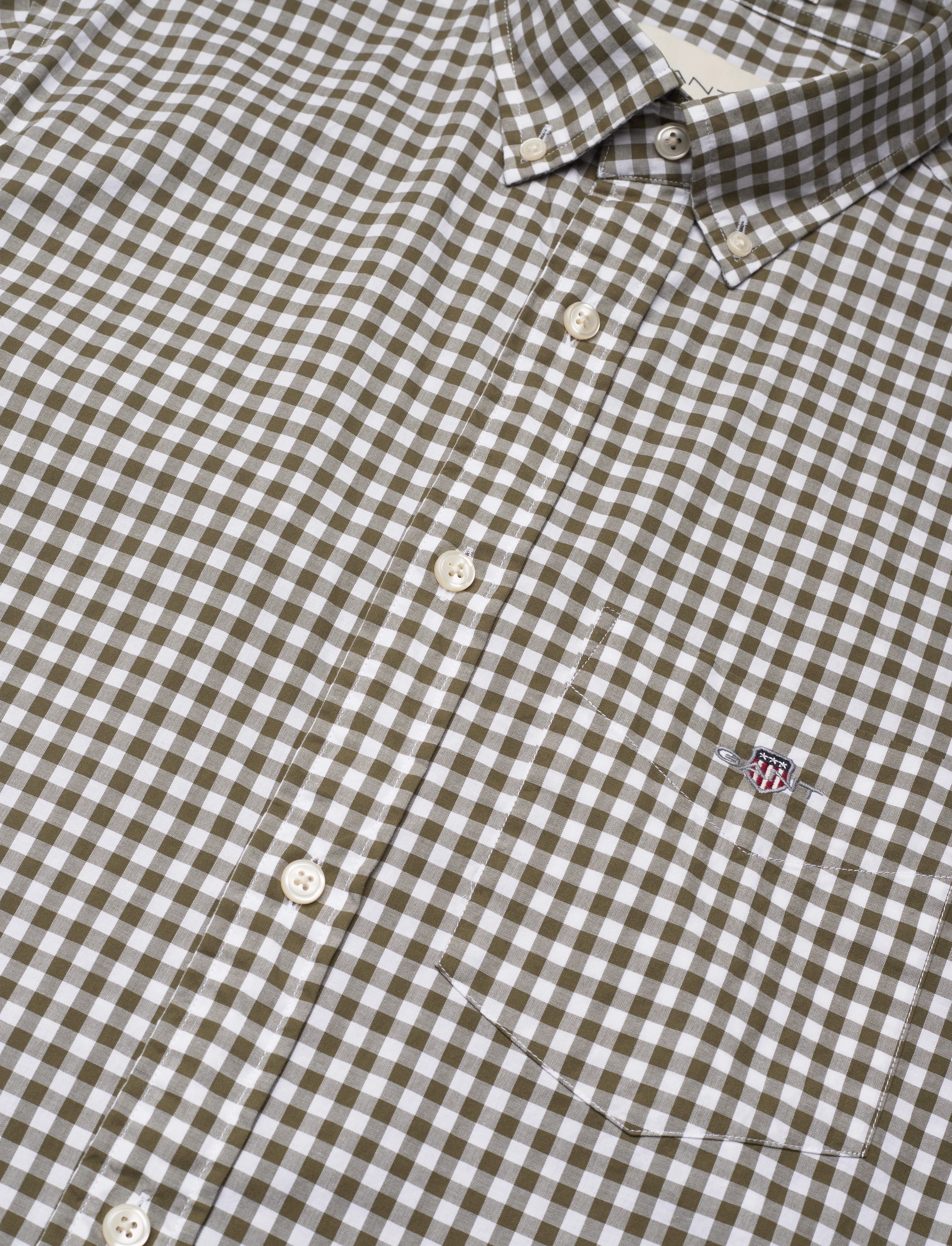 Gant - REG CLASSIC POPLIN GINGHAM SHIRT - ternede skjorter - juniper green - 3