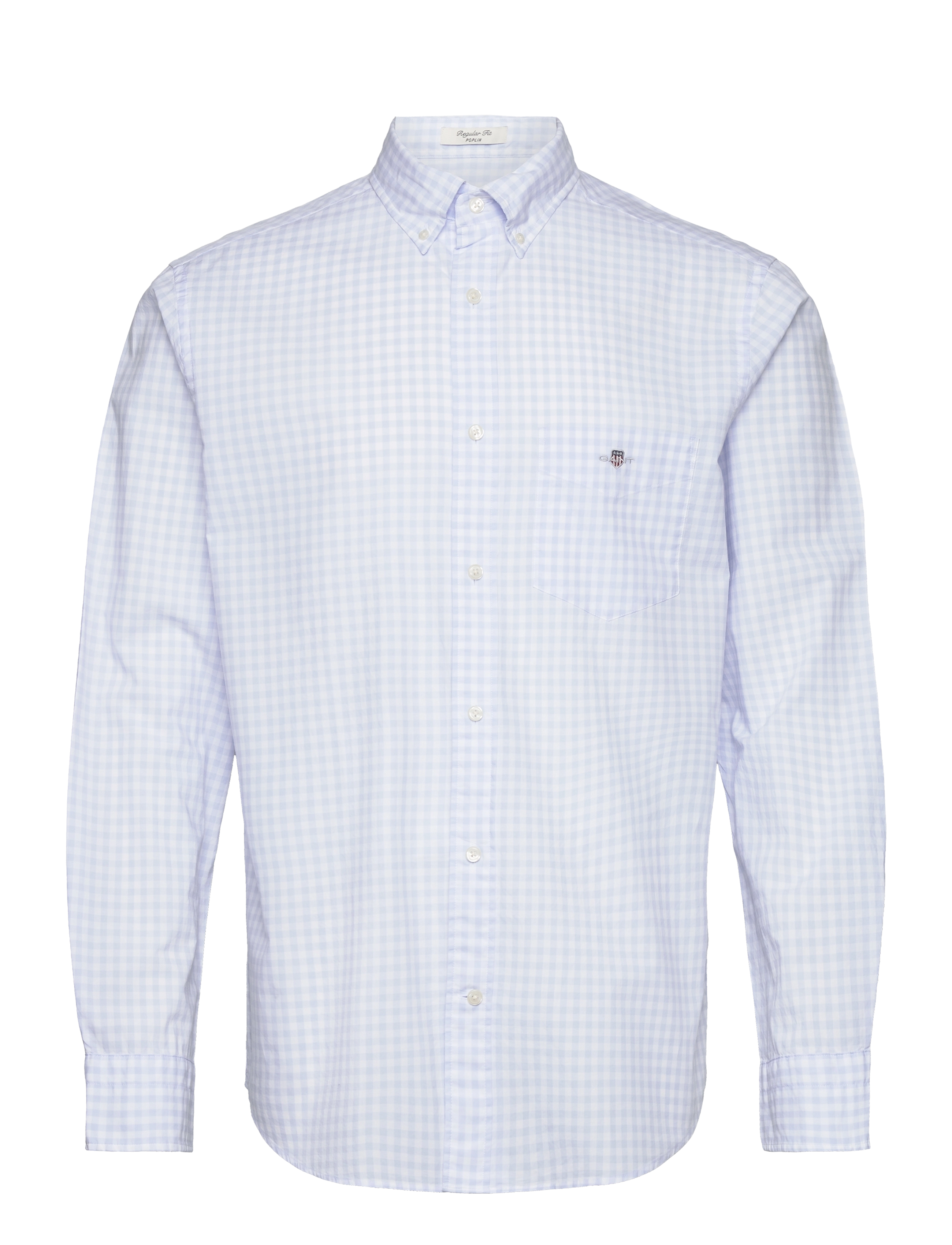 GANT Reg Klassisch Poplin Gingham Shirt Blau - L - Herren
