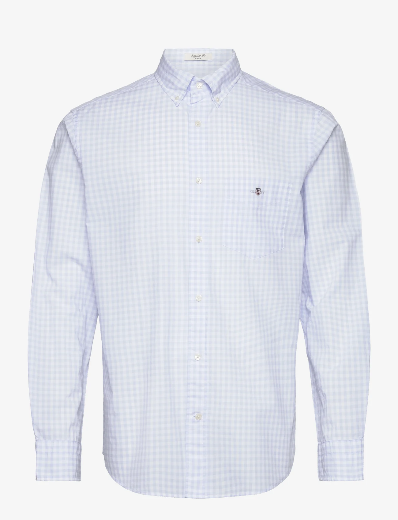 GANT - REG CLASSIC POPLIN GINGHAM SHIRT - checkered shirts - light blue - 0