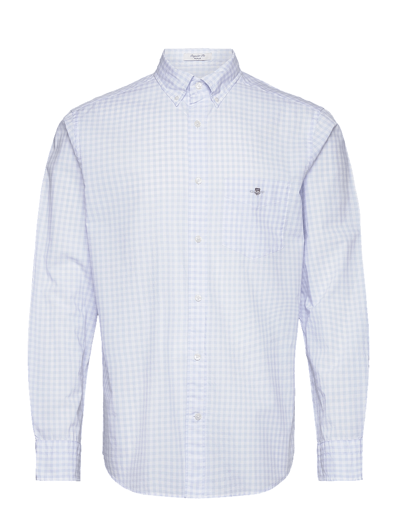 GANT - REG CLASSIC POPLIN GINGHAM SHIRT - checkered shirts - light blue - 1