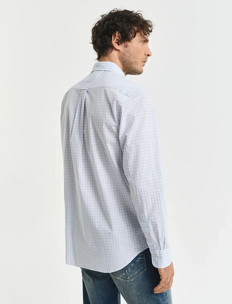 Gant - REG CLASSIC POPLIN GINGHAM SHIRT - karierte hemden - light blue - 3