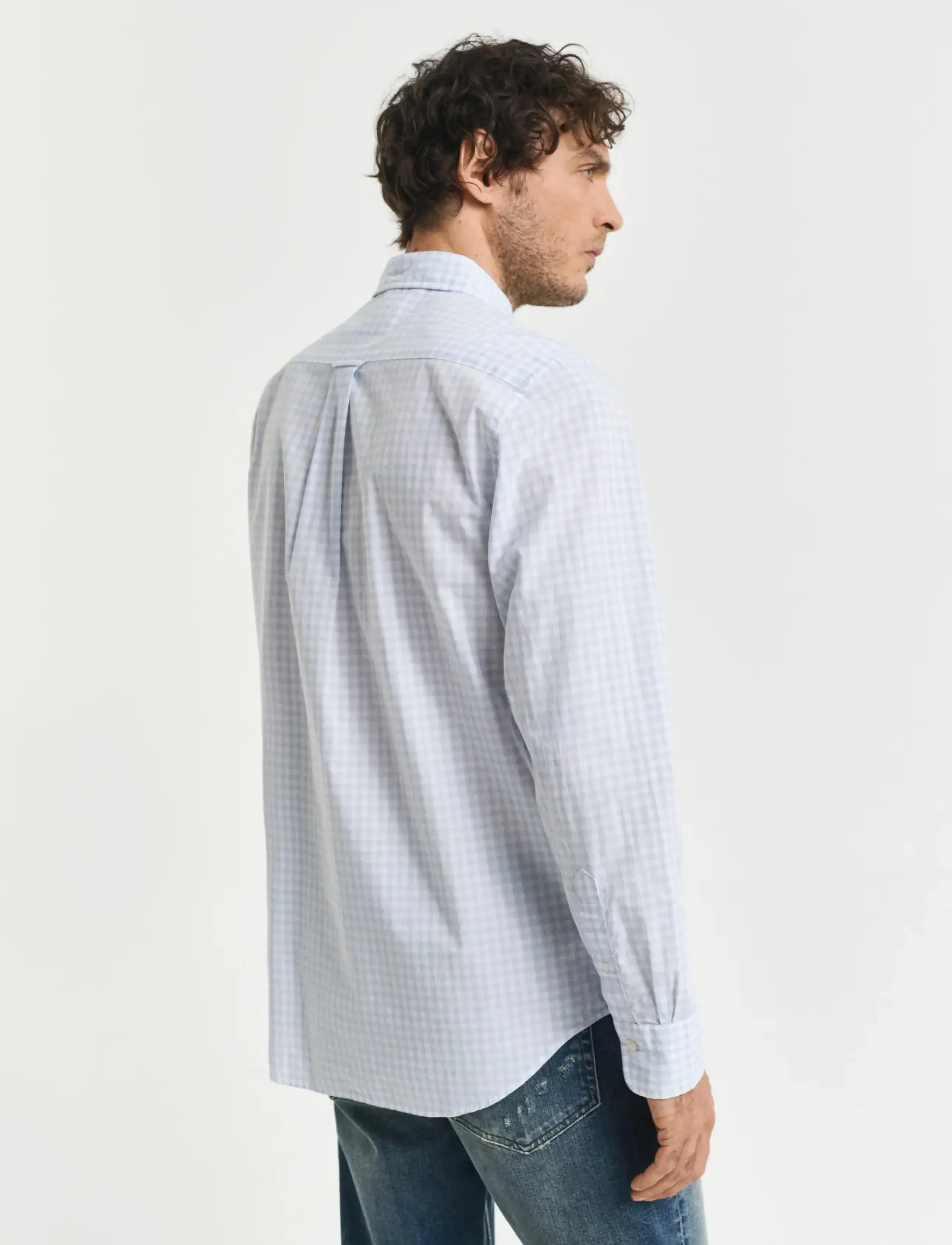 Gant - REG CLASSIC POPLIN GINGHAM SHIRT - ruudulised särgid - light blue - 3