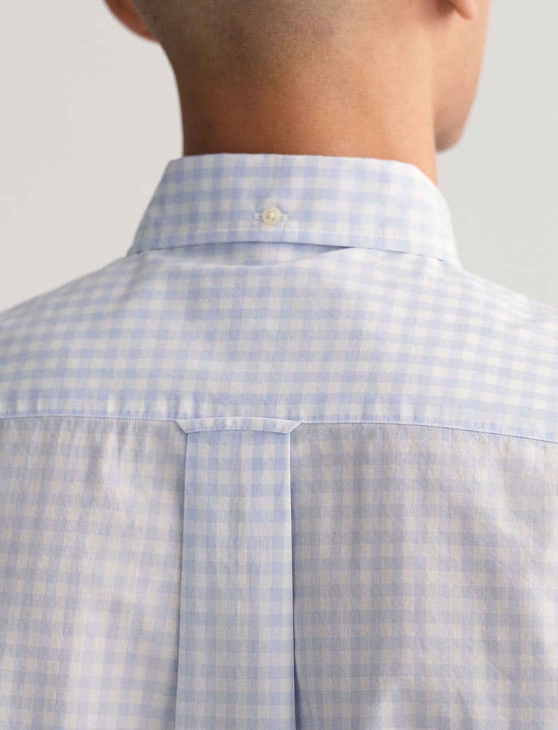 GANT - REG CLASSIC POPLIN GINGHAM SHIRT - checkered shirts - light blue - 4