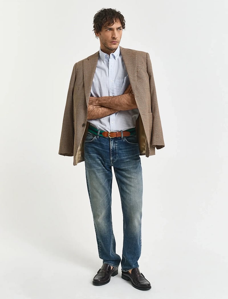 Gant - REG CLASSIC POPLIN GINGHAM SHIRT - karierte hemden - light blue - 5