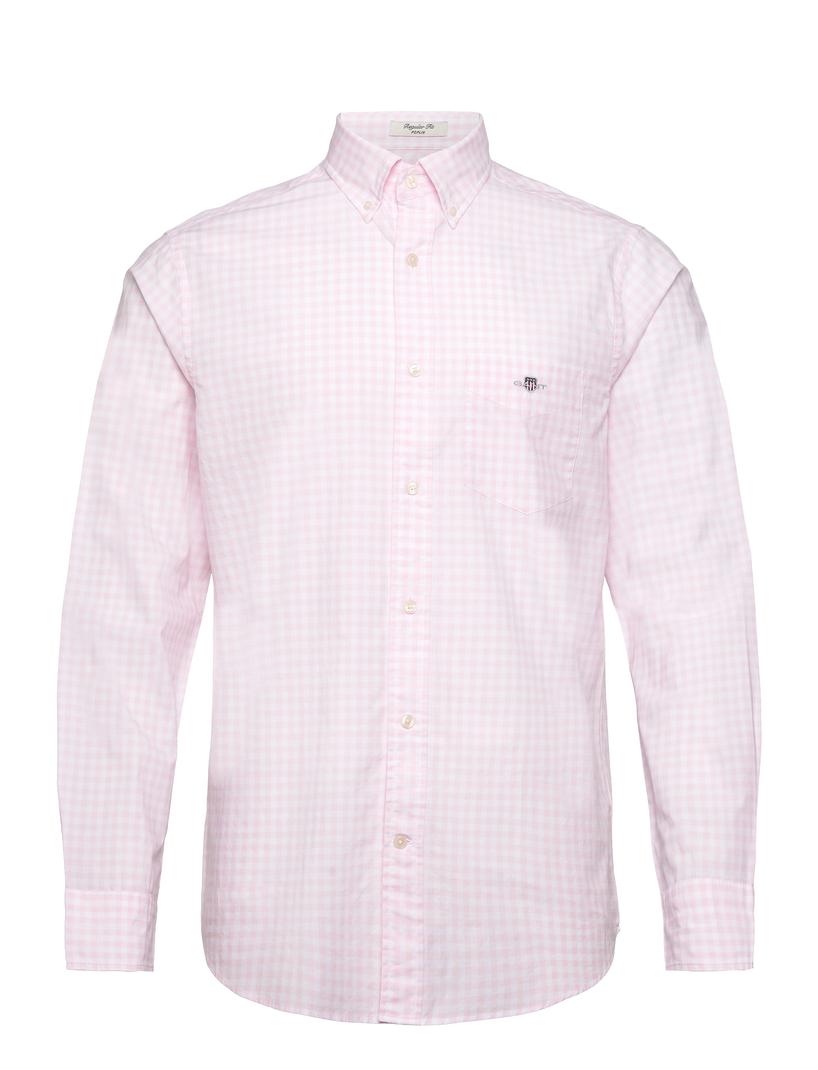 GANT Reg Klassisch Poplin Gingham Shirt Pink - L - Herren