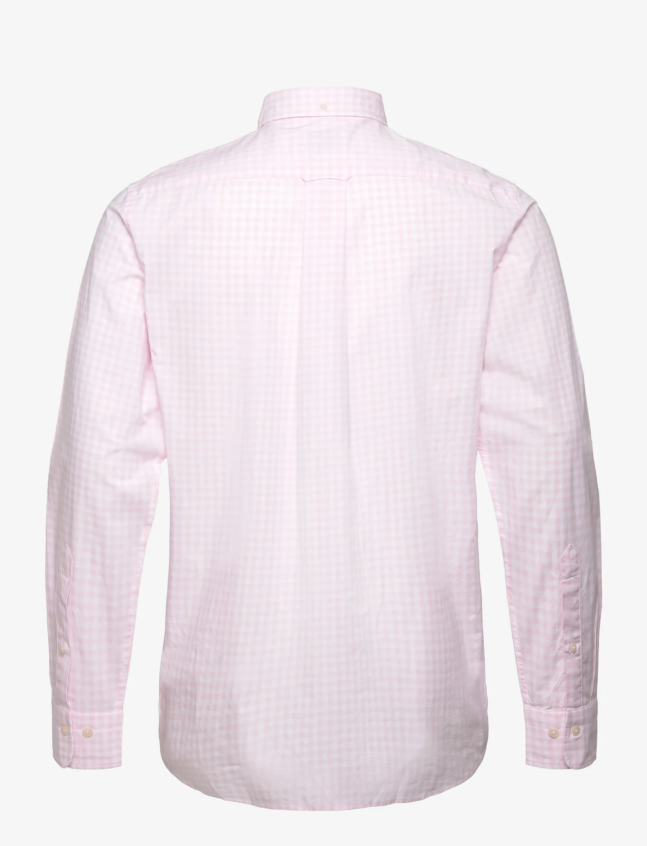 GANT - REG CLASSIC POPLIN GINGHAM SHIRT - ternede skjorter - light pink - 1