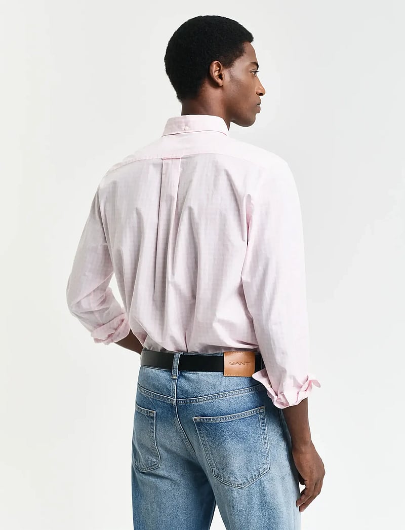 GANT - REG CLASSIC POPLIN GINGHAM SHIRT - basic skjorter - light pink - 3