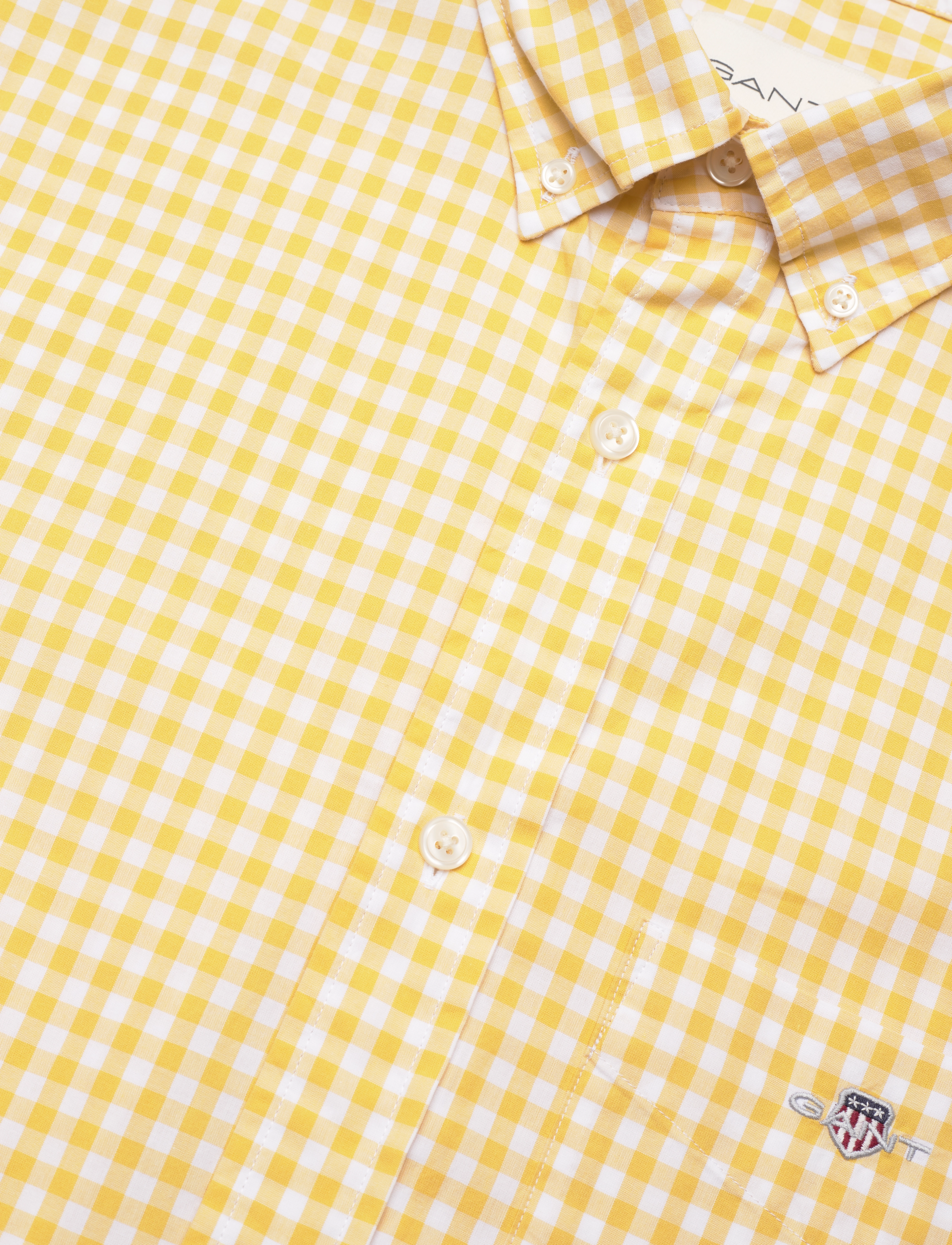Gant - REG CLASSIC POPLIN GINGHAM SHIRT - ternede skjorter - parchment yellow - 3