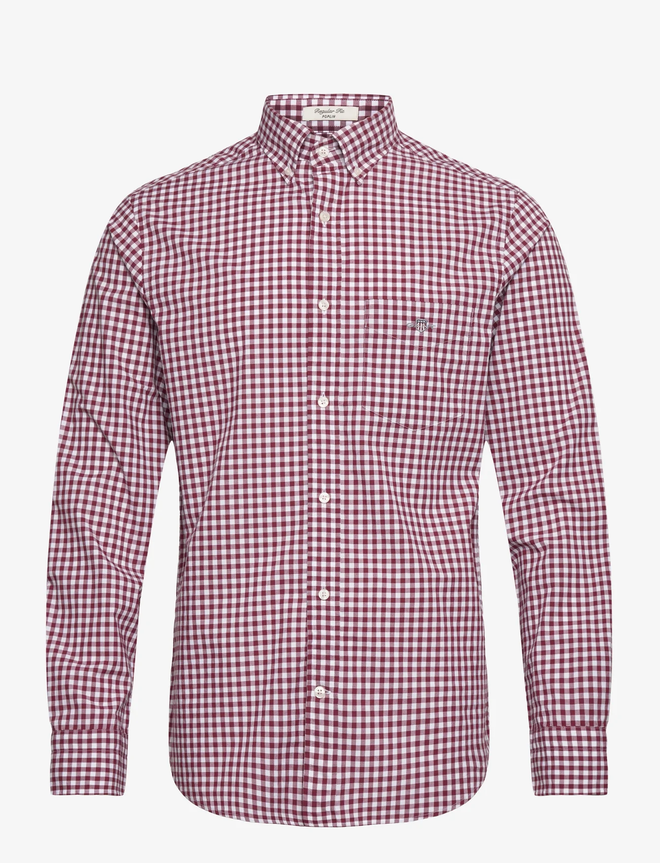 GANT - REG CLASSIC POPLIN GINGHAM SHIRT - ternede skjorter - plumped red - 0