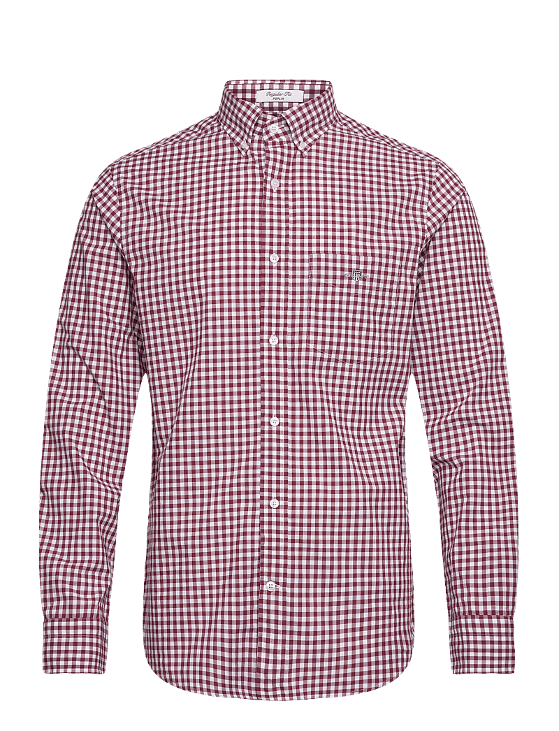 Gant - REG CLASSIC POPLIN GINGHAM SHIRT - ternede skjorter - plumped red - 1