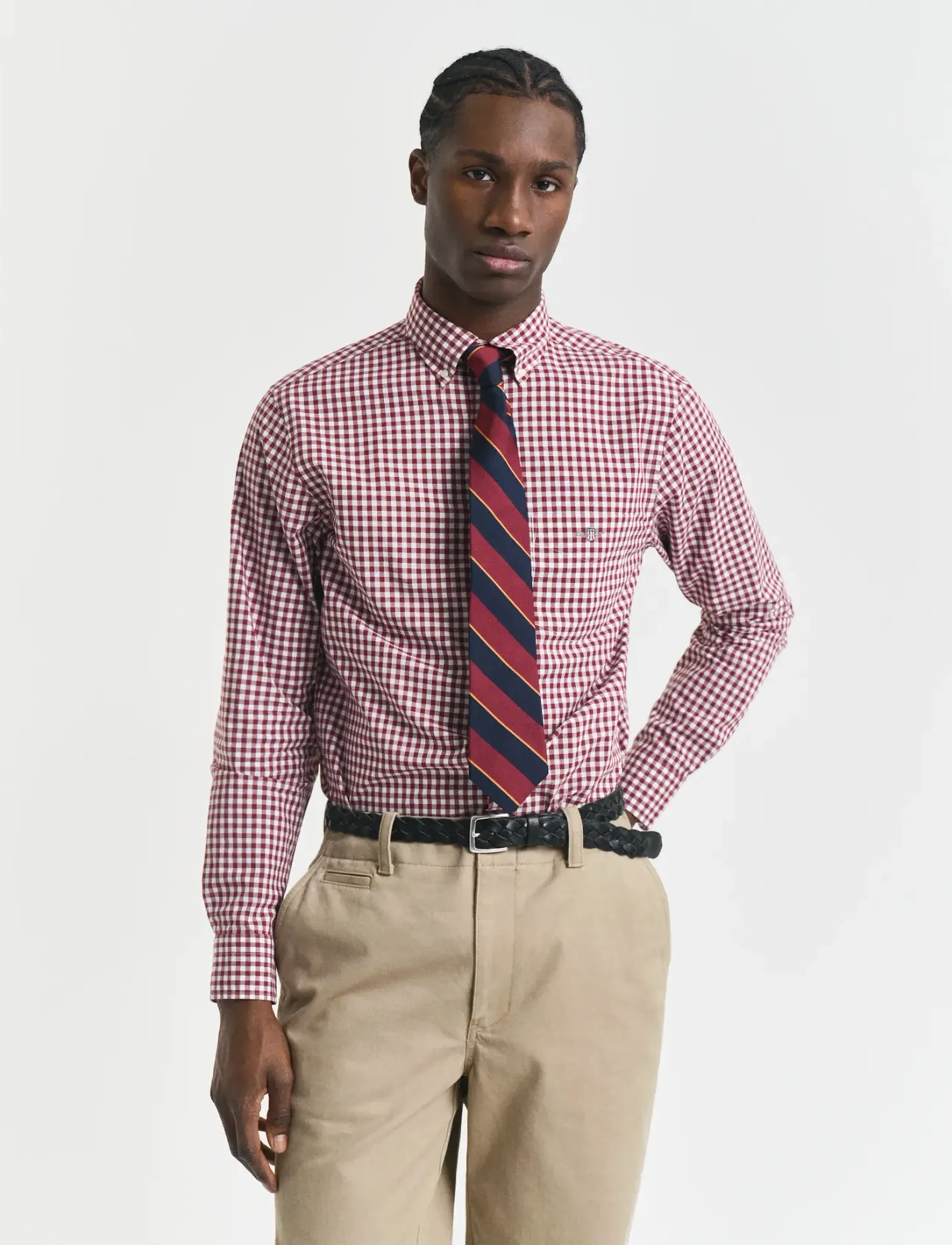 Gant Reg Classic Poplin Gingham Shirt, S, Shirts, Rot - Casual, Männerswear