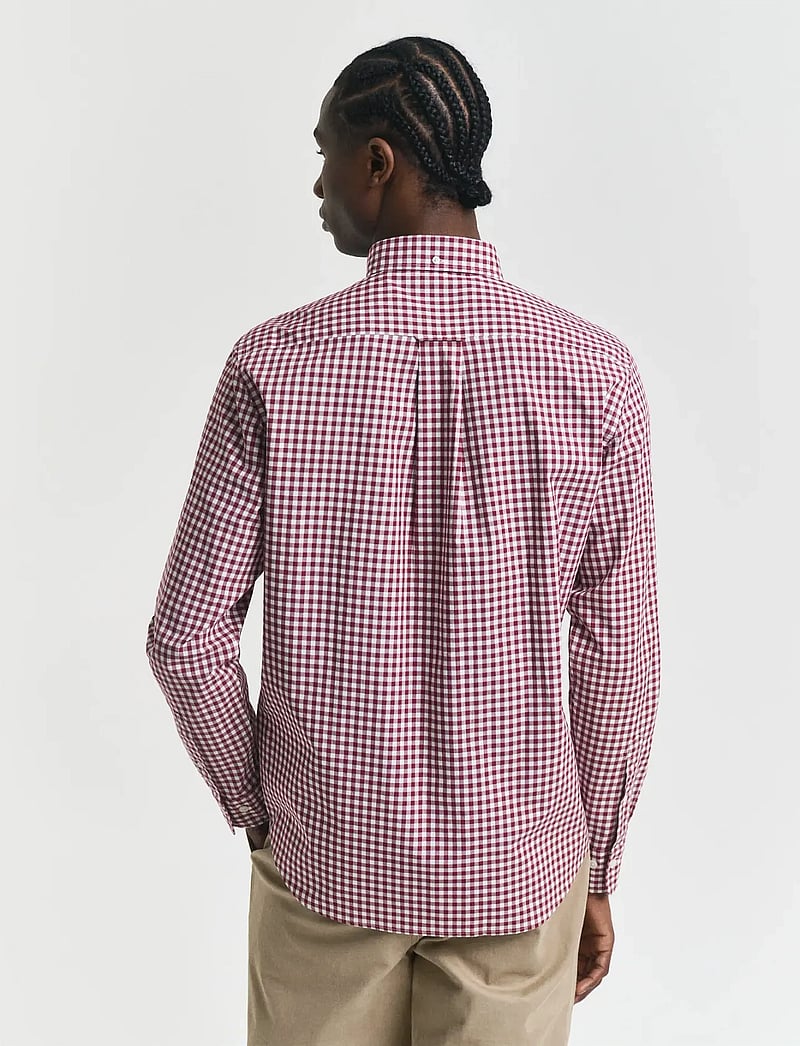 Gant - REG CLASSIC POPLIN GINGHAM SHIRT - ternede skjorter - plumped red - 3