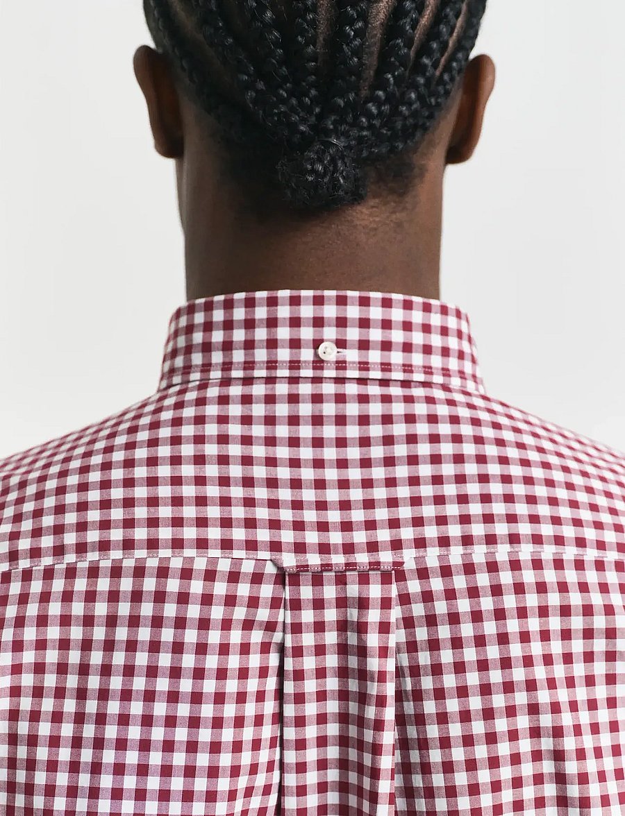 Gant - REG CLASSIC POPLIN GINGHAM SHIRT - rutiga skjortor - plumped red - 4