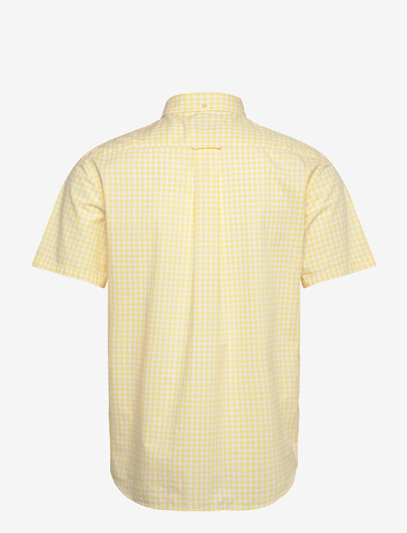 GANT - REG POPLIN GINGHAM SS SHIRT - basic skjortor - banana yellow - 1