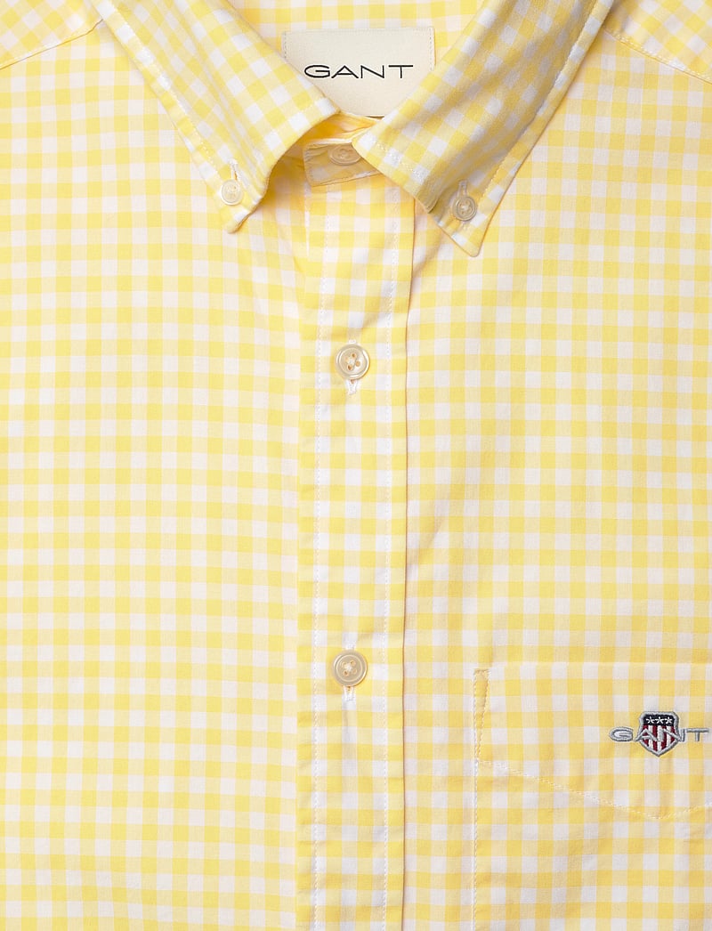 GANT - REG POPLIN GINGHAM SS SHIRT - basic skjortor - banana yellow - 2