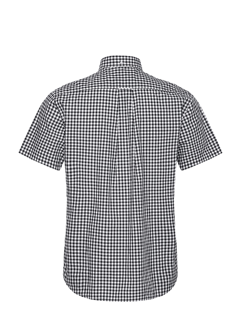 GANT - REG POPLIN GINGHAM SS SHIRT - karierte hemden - black - 1