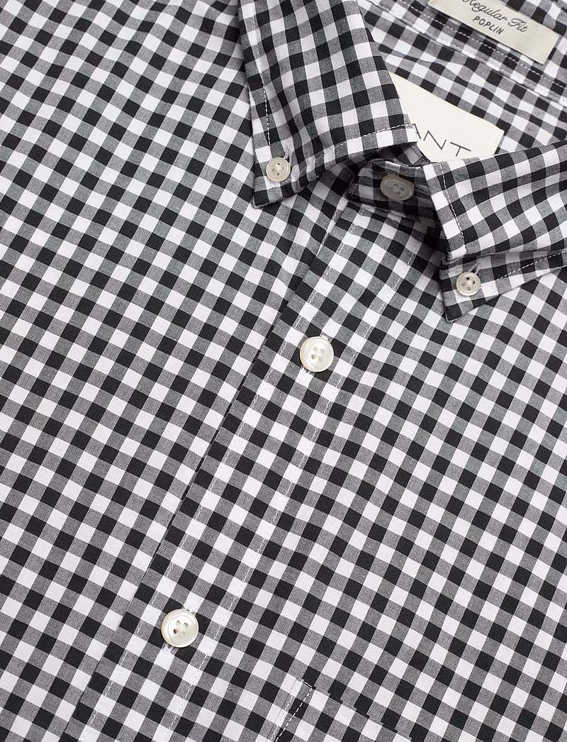GANT - REG POPLIN GINGHAM SS SHIRT - karierte hemden - black - 3