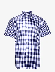 GANT - REG POPLIN GINGHAM SS SHIRT - checkered shirts - college blue - 0