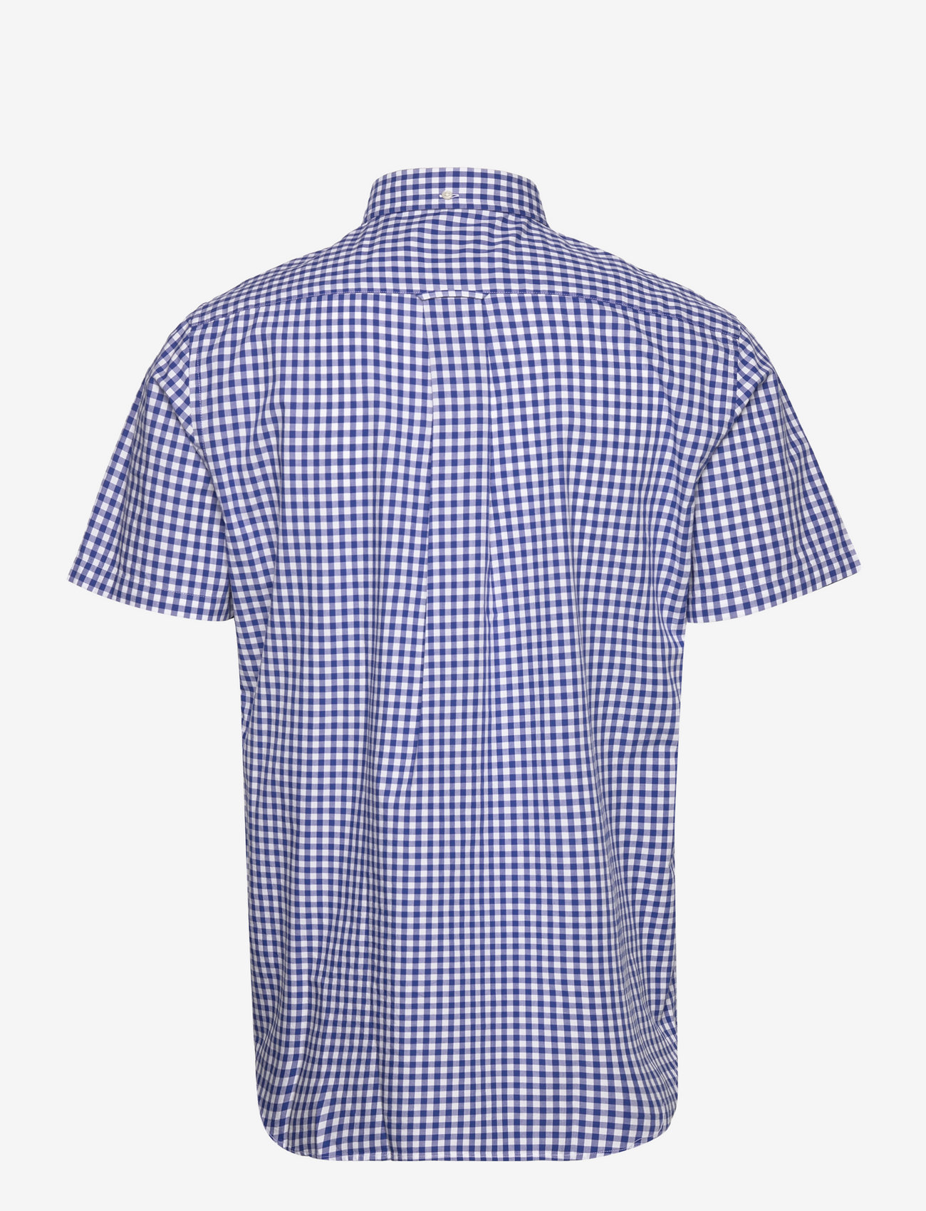 GANT - REG POPLIN GINGHAM SS SHIRT - basic skjortor - college blue - 1