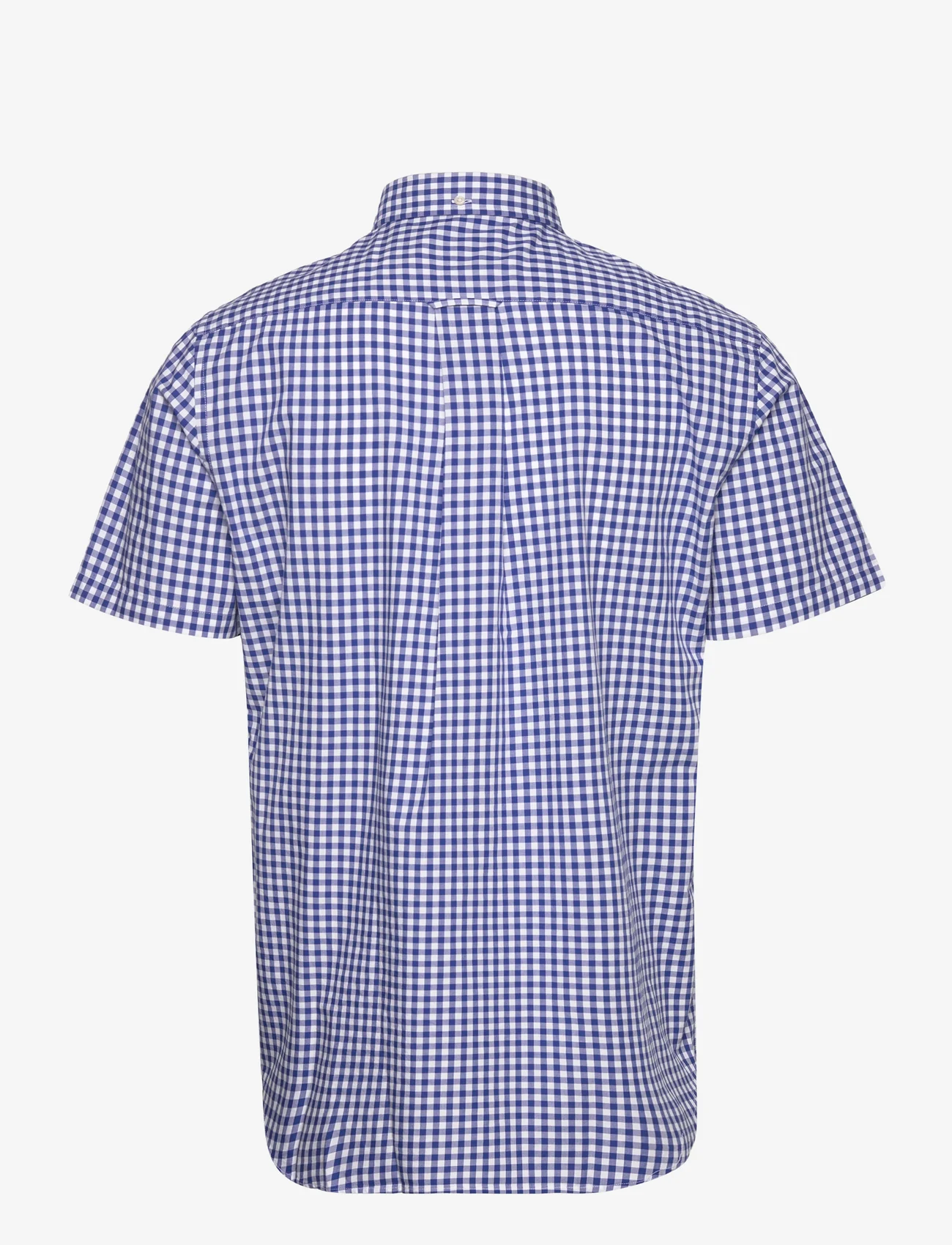 GANT - REG POPLIN GINGHAM SS SHIRT - checkered shirts - college blue - 1