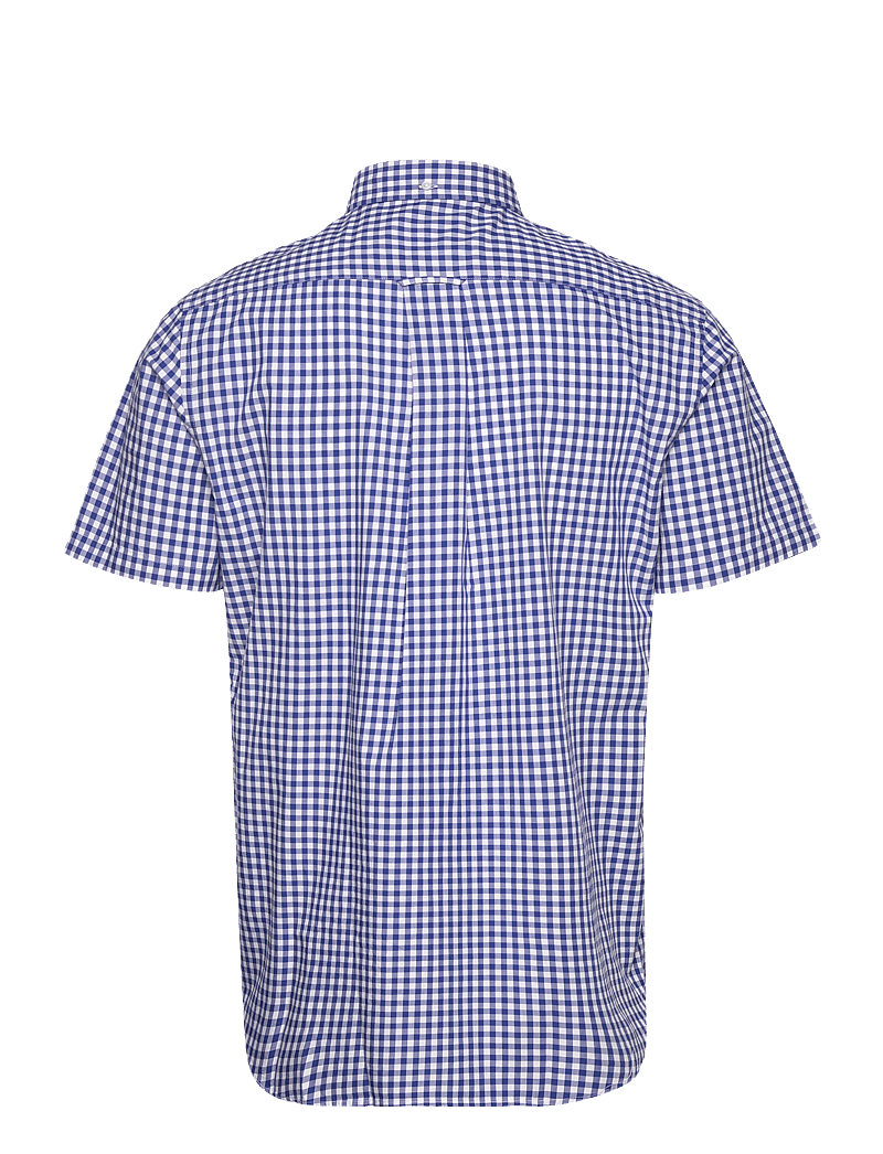 GANT - REG POPLIN GINGHAM SS SHIRT - basic skjortor - college blue - 1