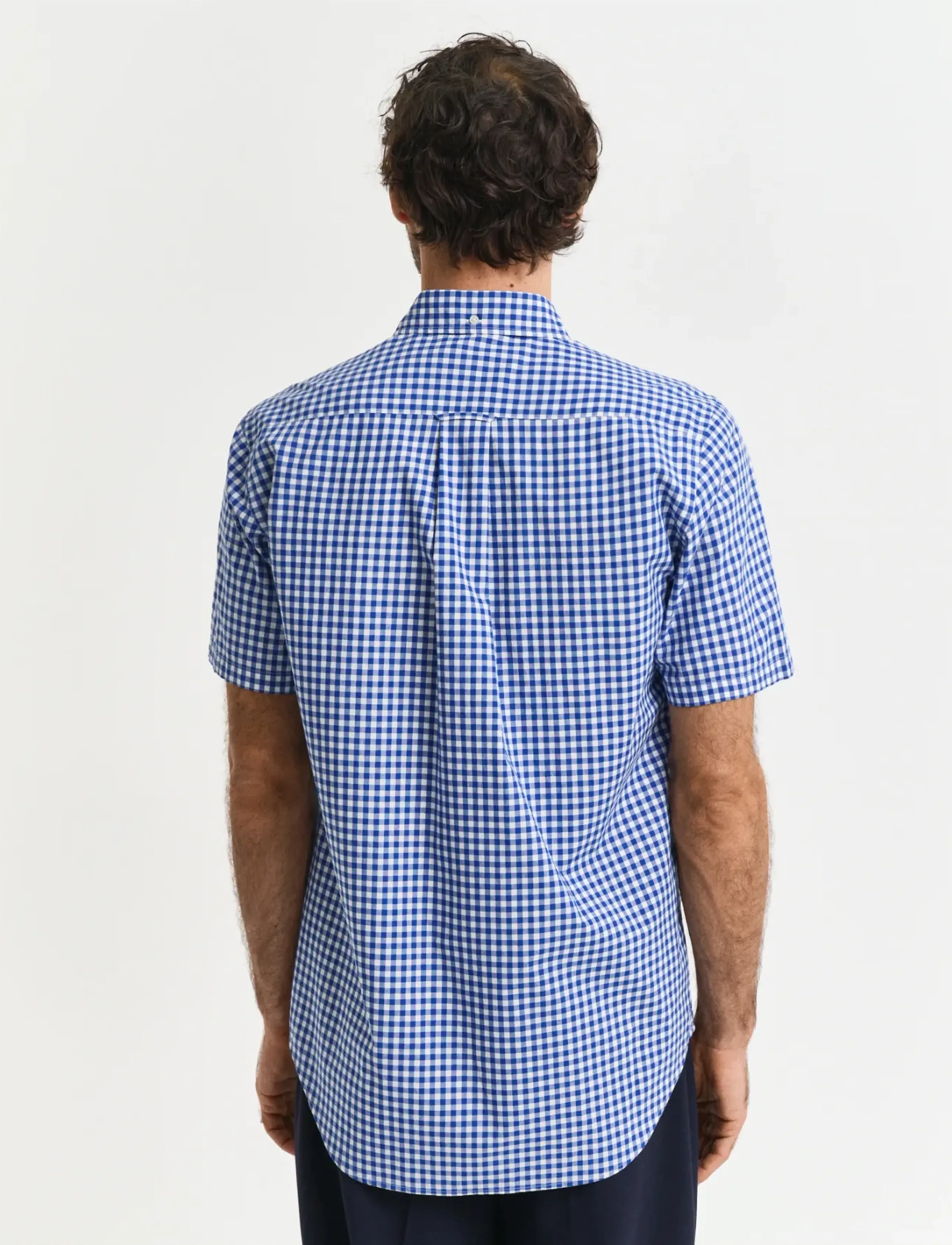 Gant - REG POPLIN GINGHAM SS SHIRT - karierte hemden - college blue - 3