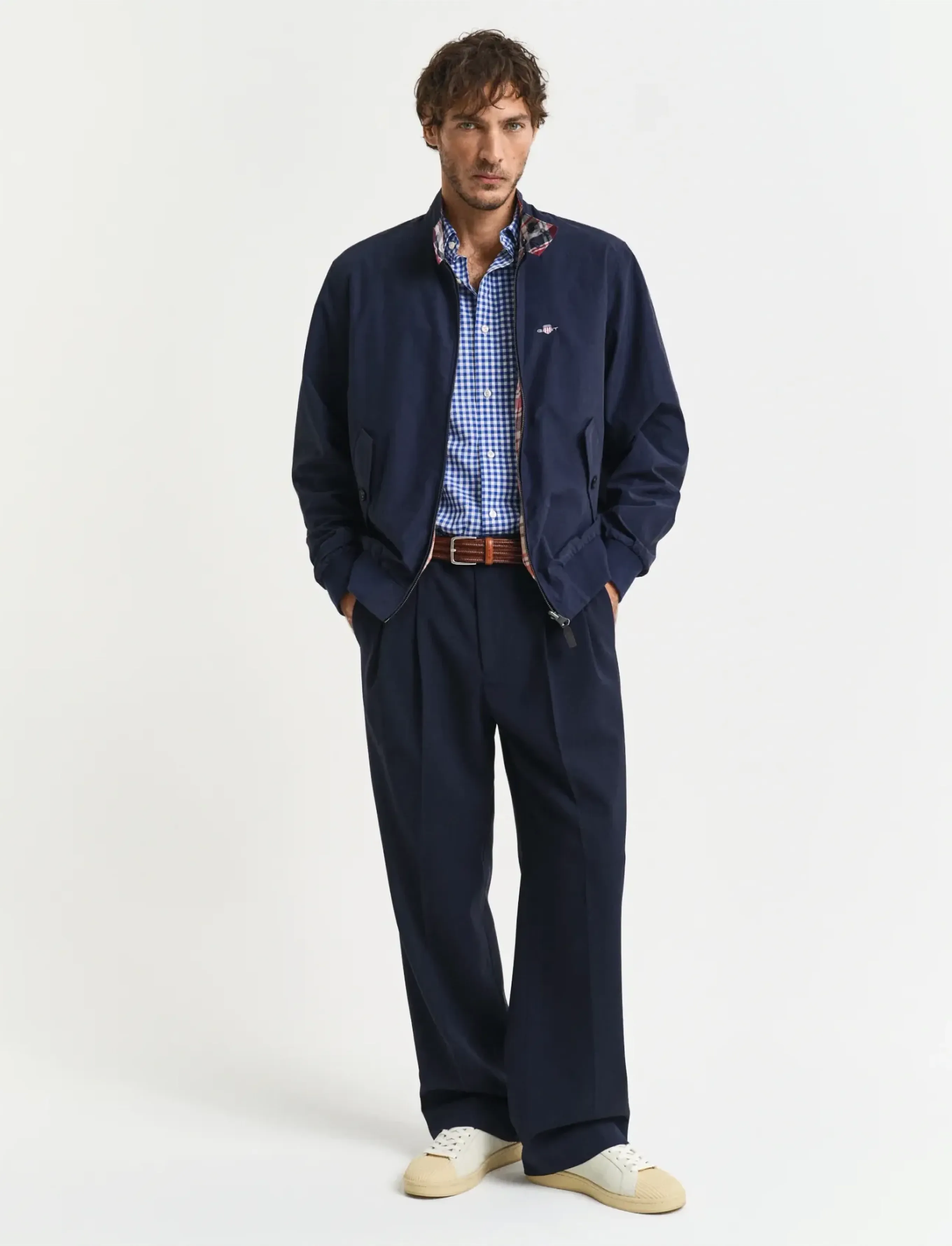 Gant - REG POPLIN GINGHAM SS SHIRT - karierte hemden - college blue - 5