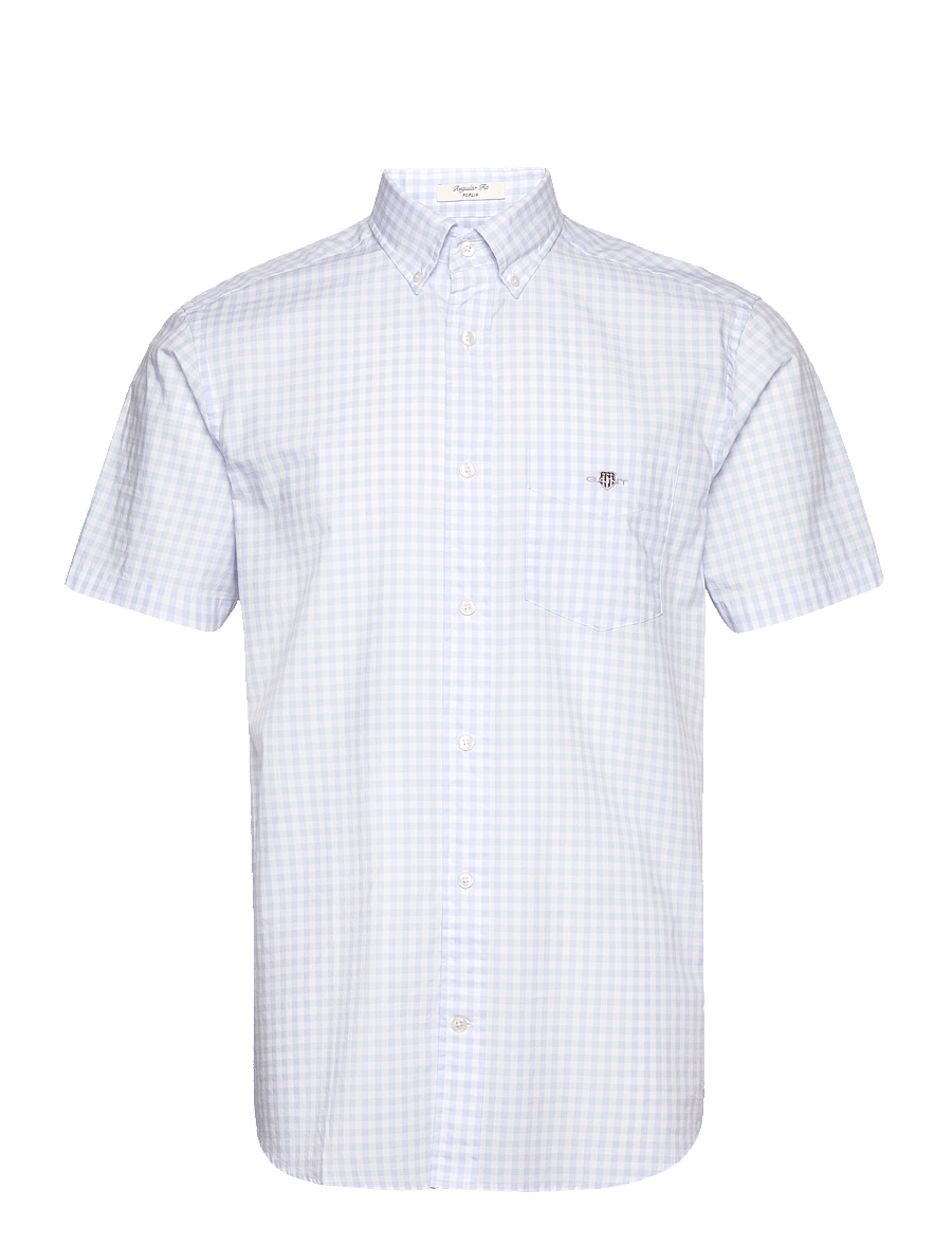 Gant - REG POPLIN GINGHAM SS SHIRT - ruudulised särgid - light blue - 1